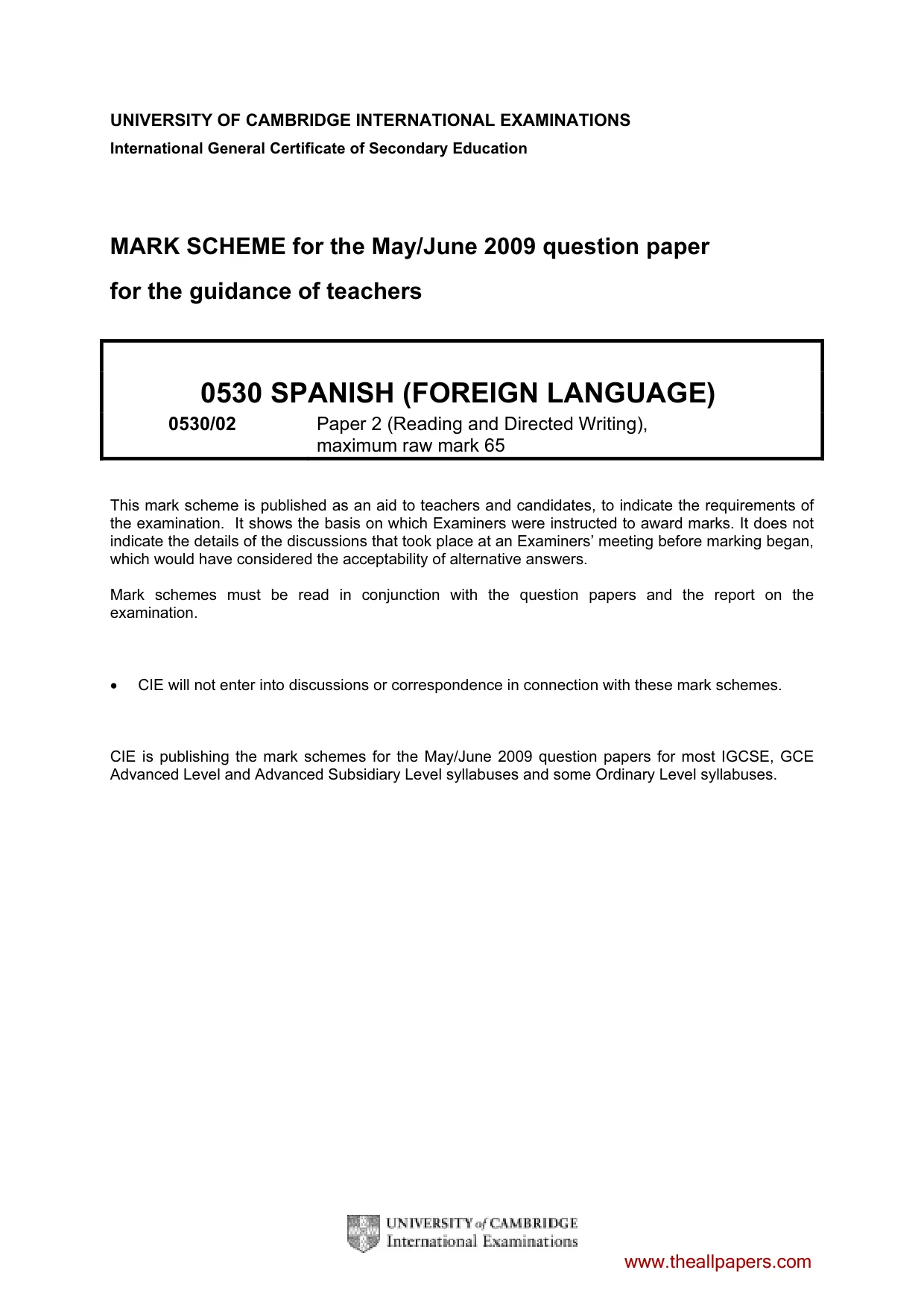 Mark scheme, page 1 of 9