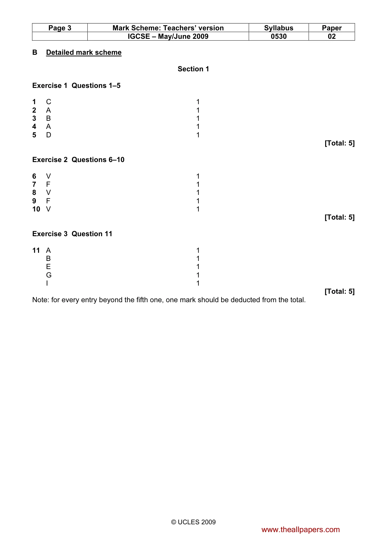 Mark scheme, page 3 of 9