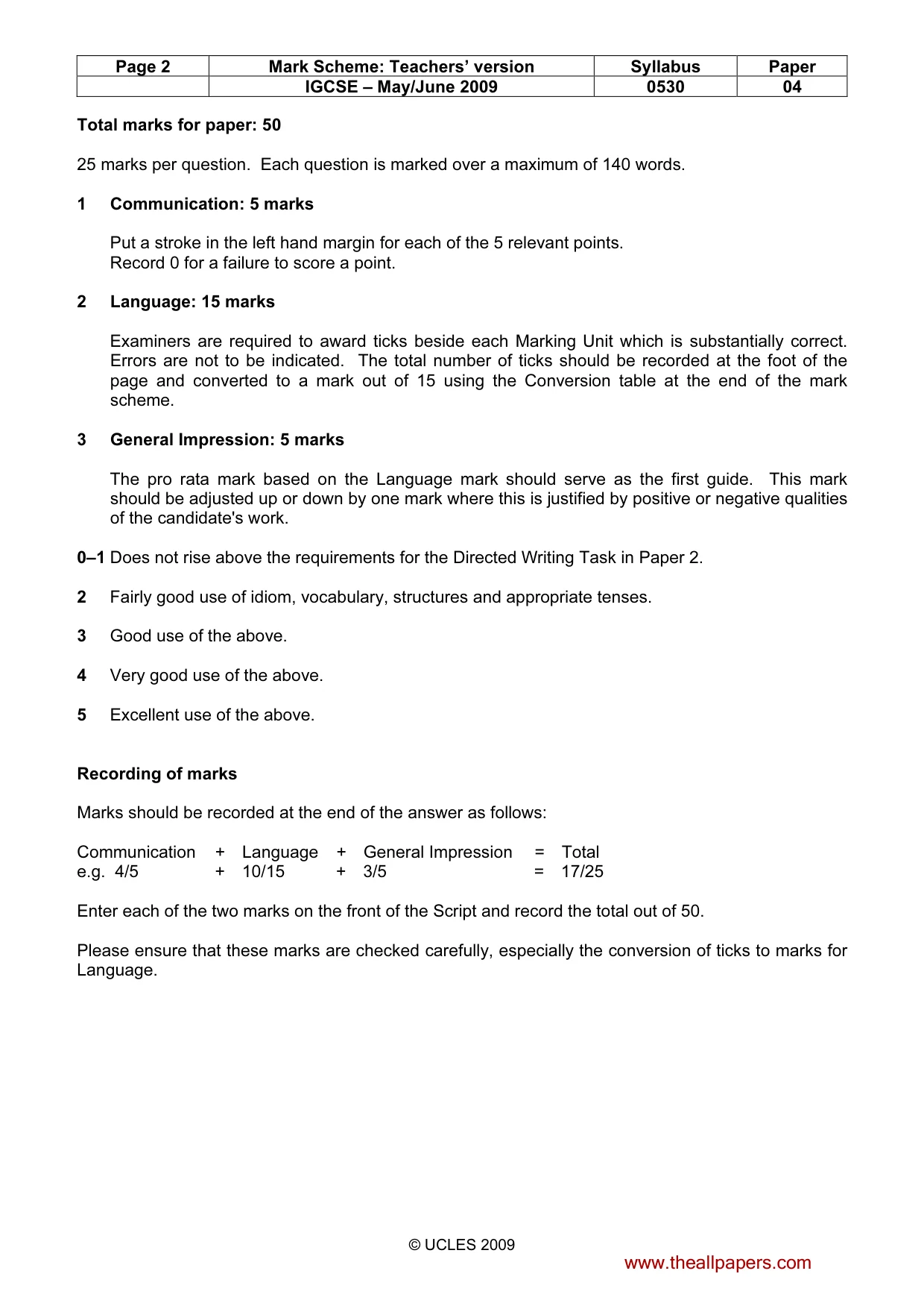 Mark scheme, page 2 of 19