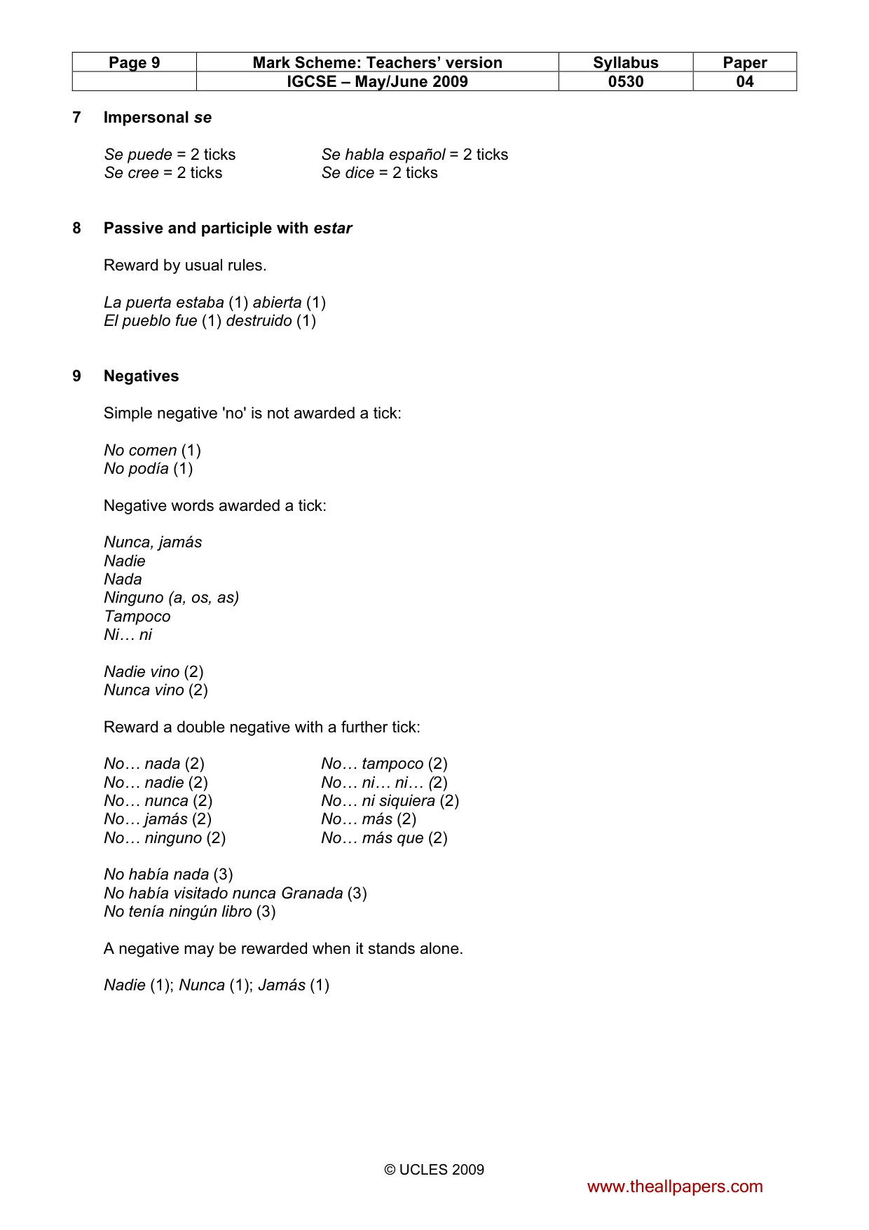 Mark scheme, page 9 of 19
