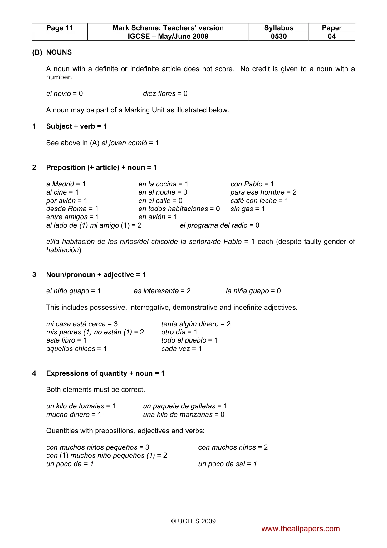 Mark scheme, page 11 of 19