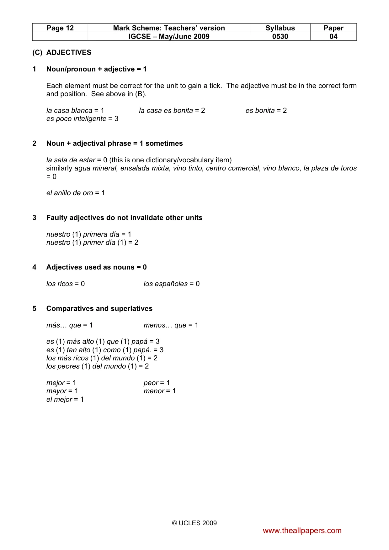 Mark scheme, page 12 of 19