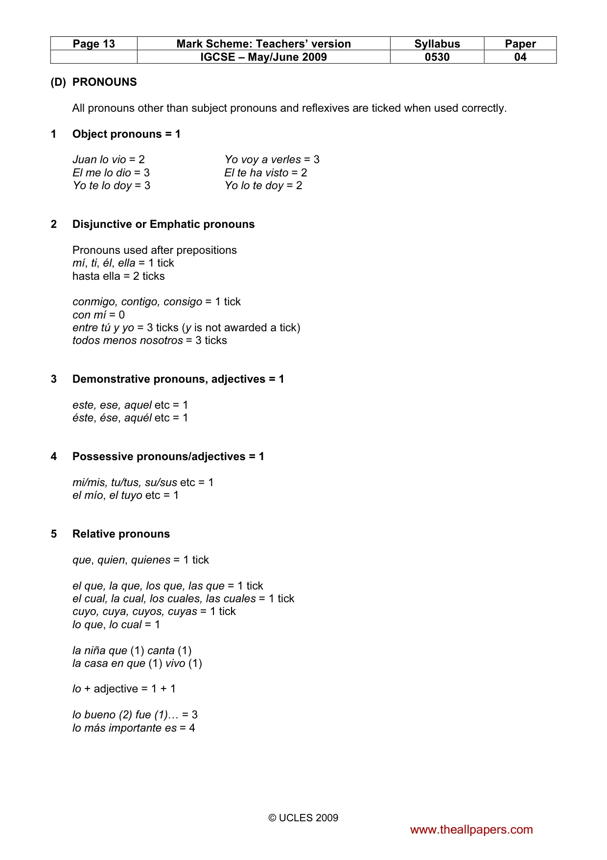 Mark scheme, page 13 of 19