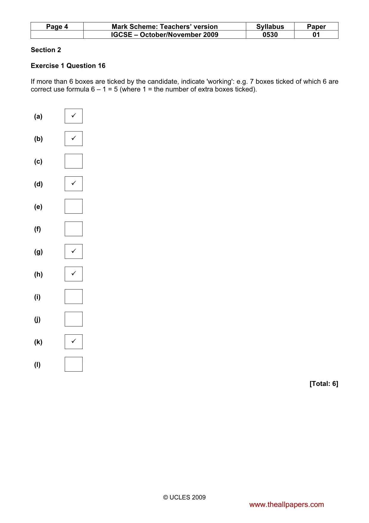 Mark scheme, page 4 of 7