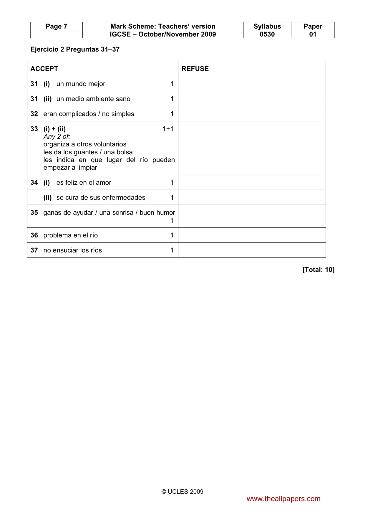 Mark scheme, page 7 of 7