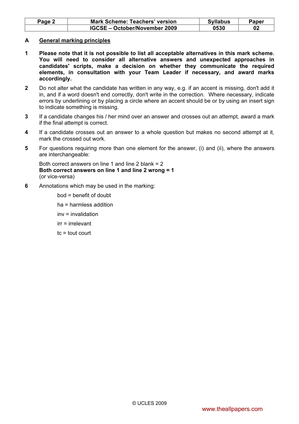 Mark scheme, page 2 of 10