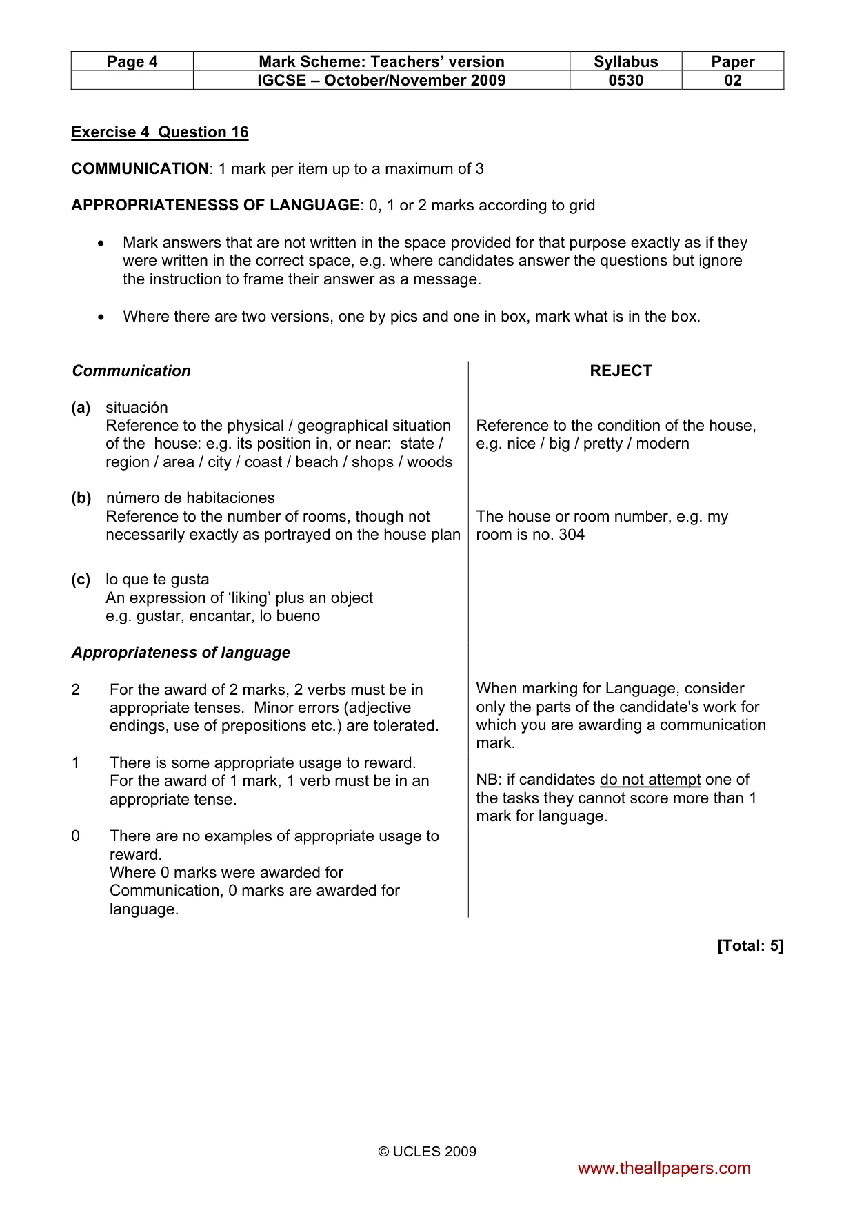 Mark scheme, page 4 of 10