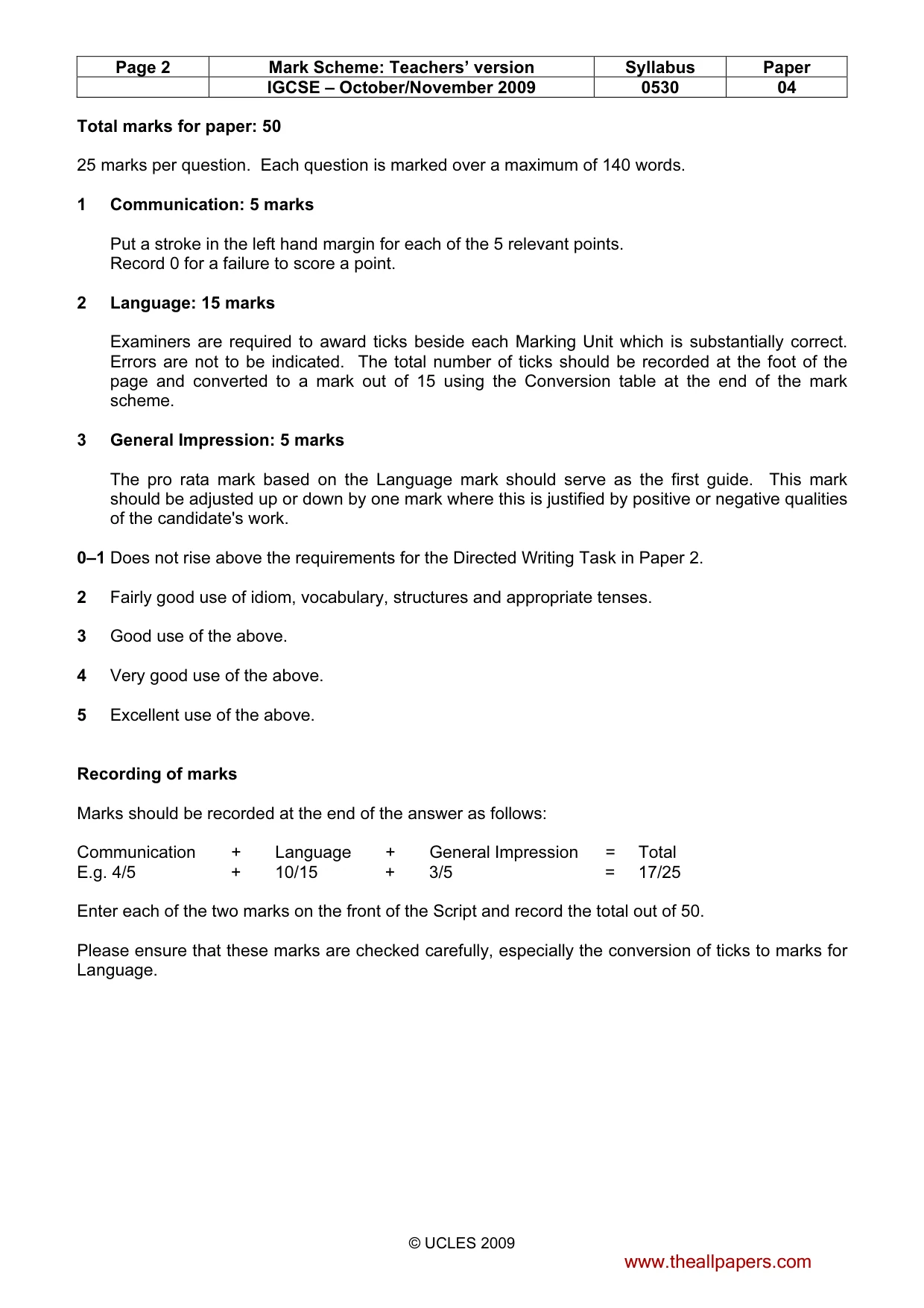 Mark scheme, page 2 of 18