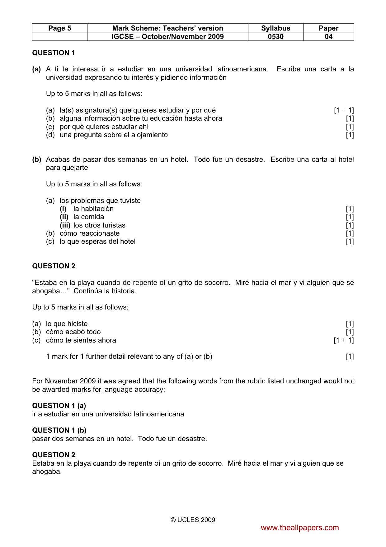 Mark scheme, page 5 of 18