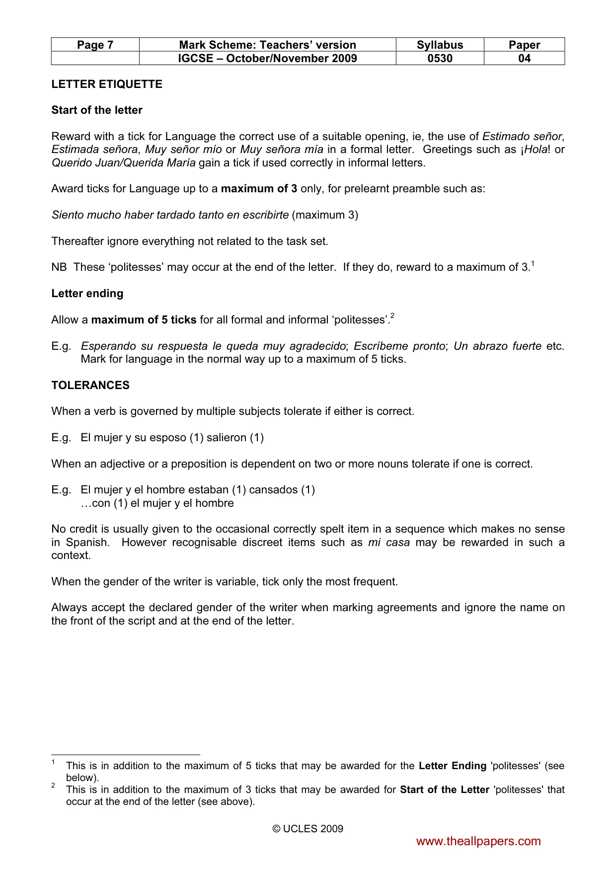 Mark scheme, page 7 of 18