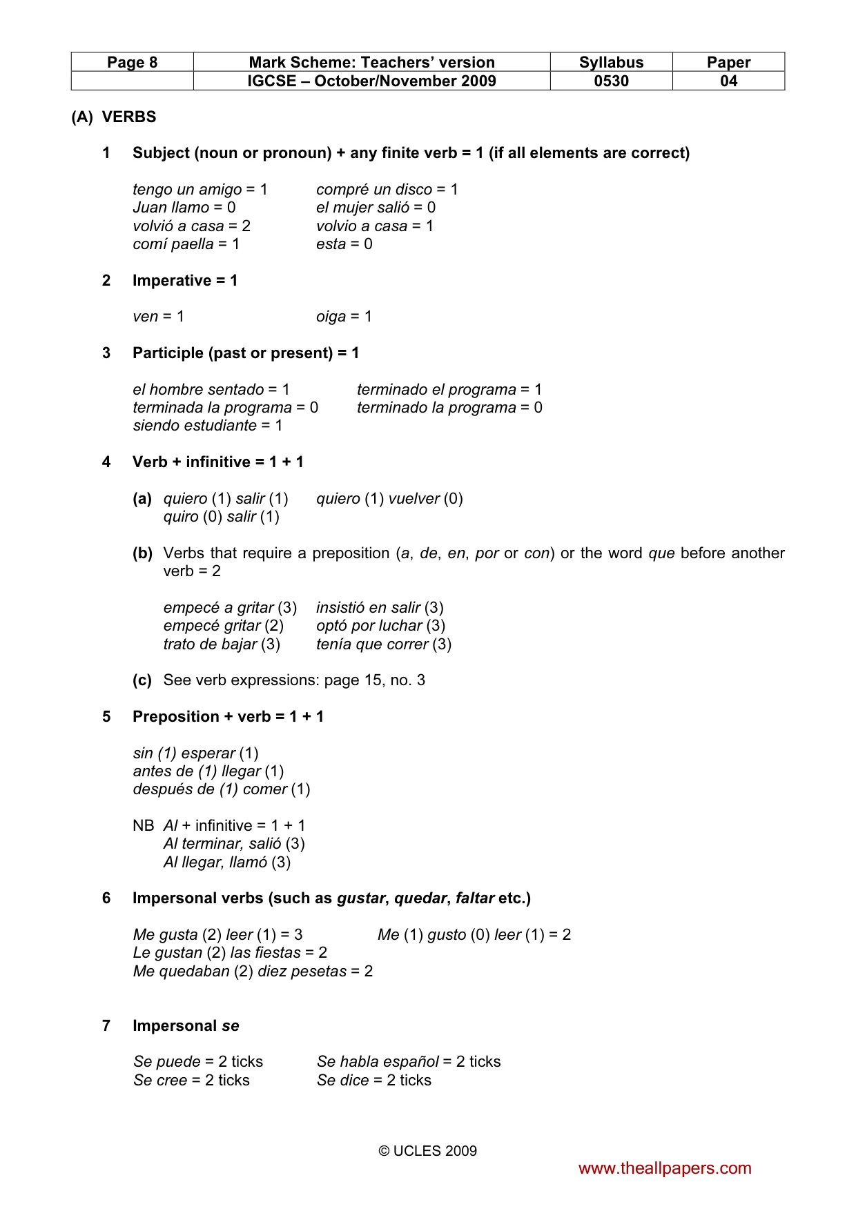 Mark scheme, page 8 of 18