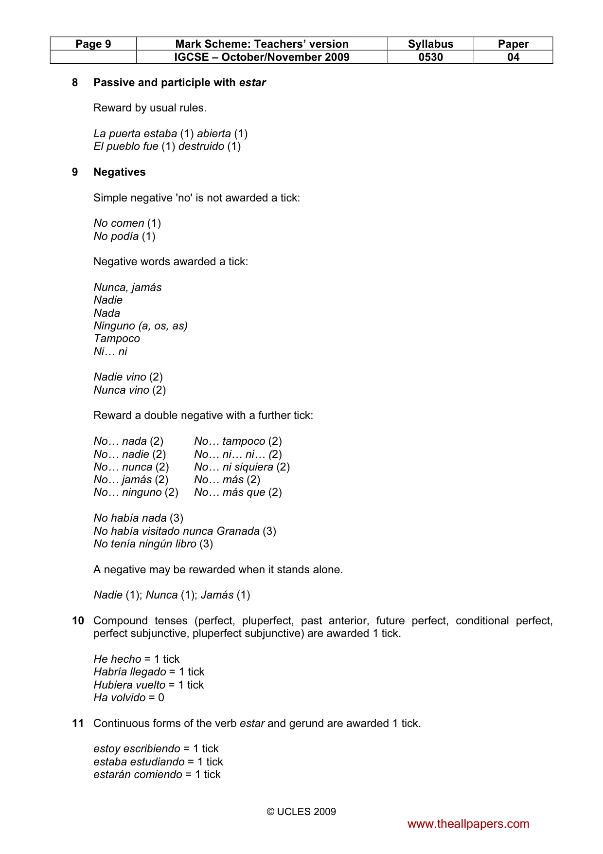 Mark scheme, page 9 of 18