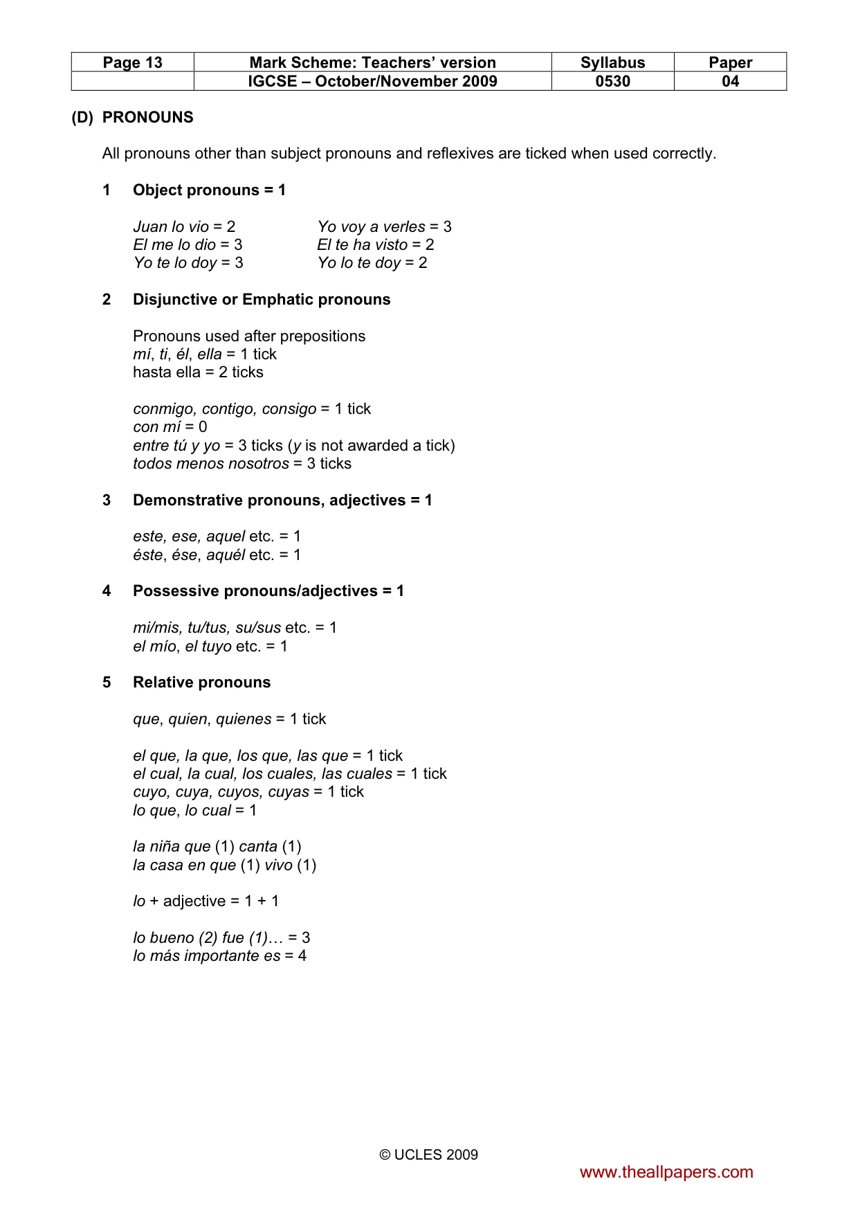 Mark scheme, page 13 of 18