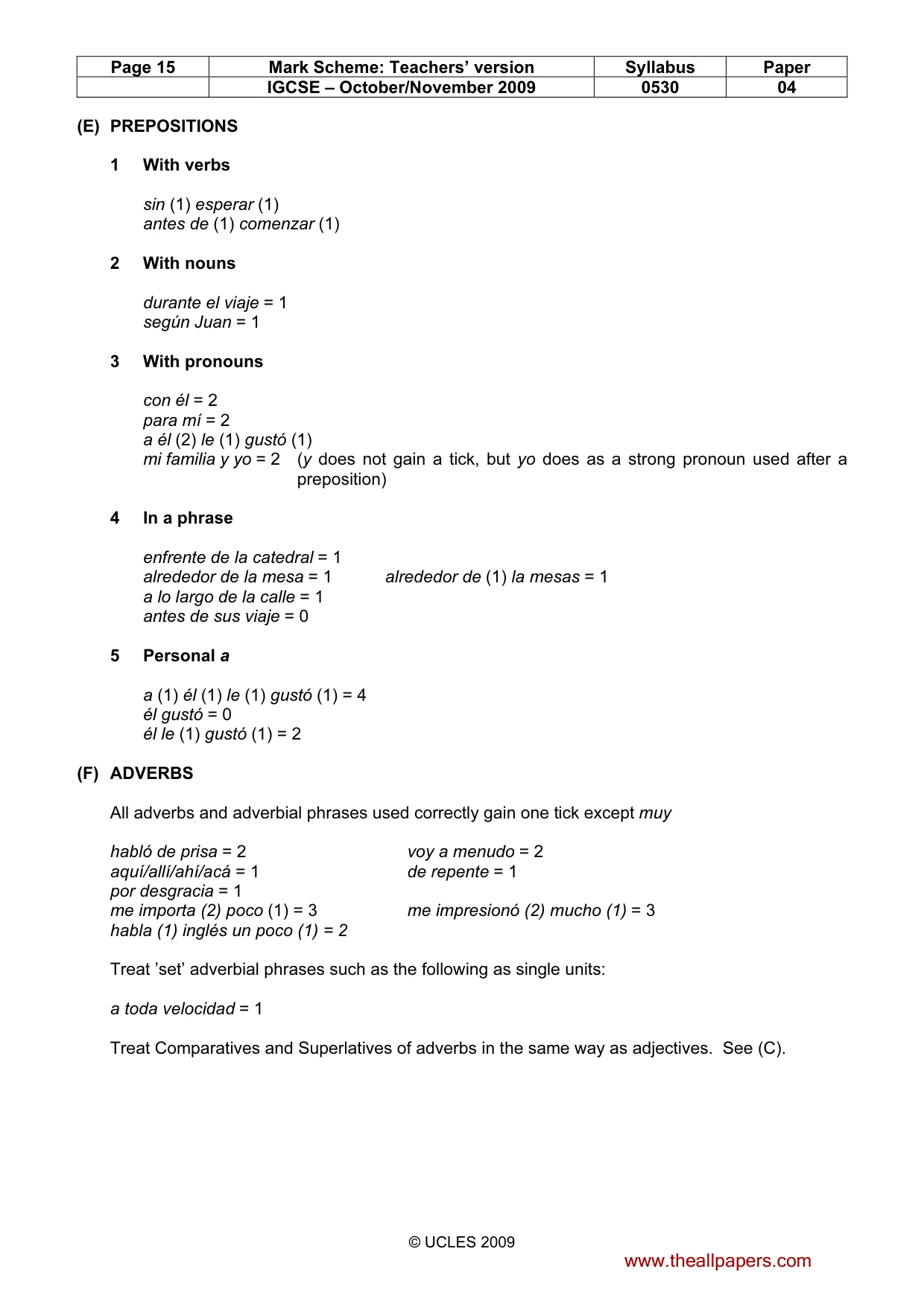 Mark scheme, page 15 of 18