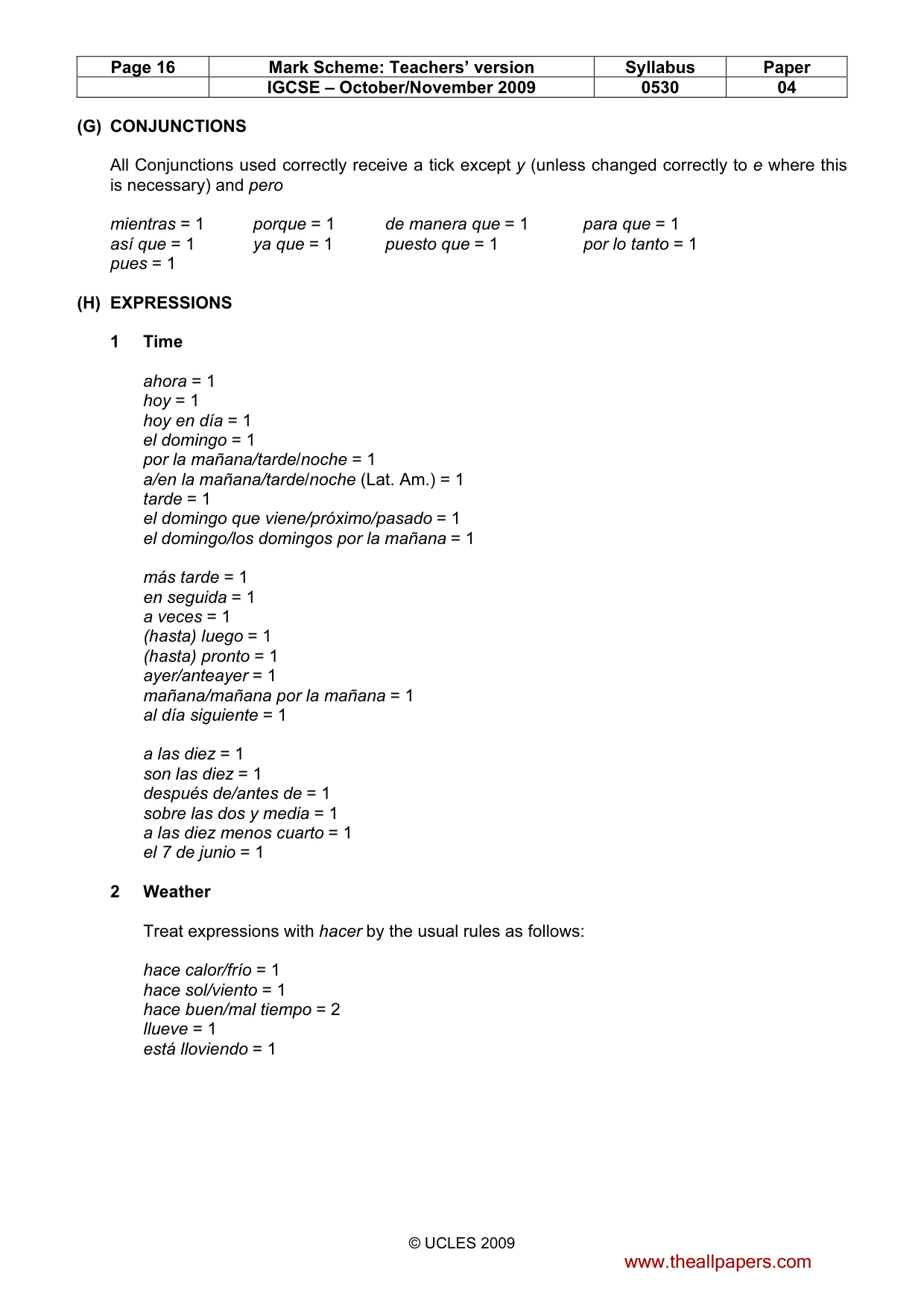 Mark scheme, page 16 of 18