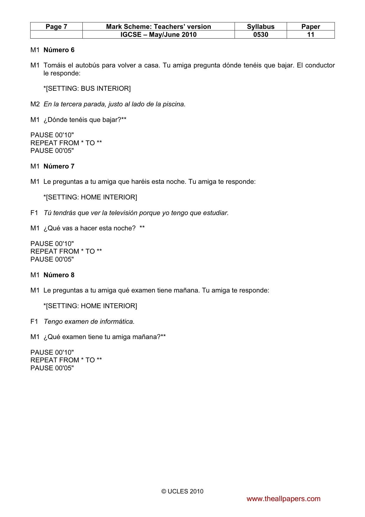 Mark scheme, page 7 of 15