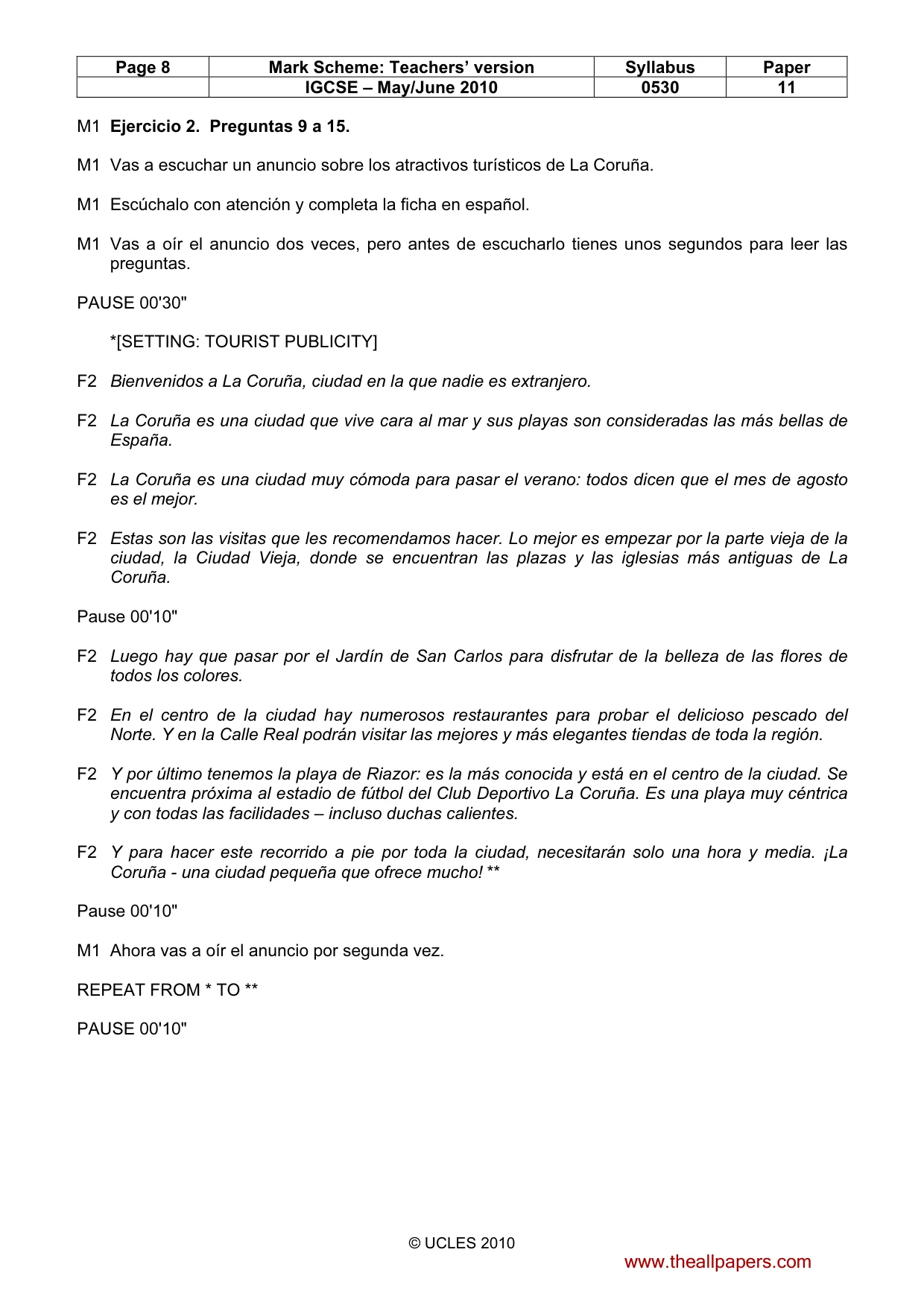 Mark scheme, page 8 of 15
