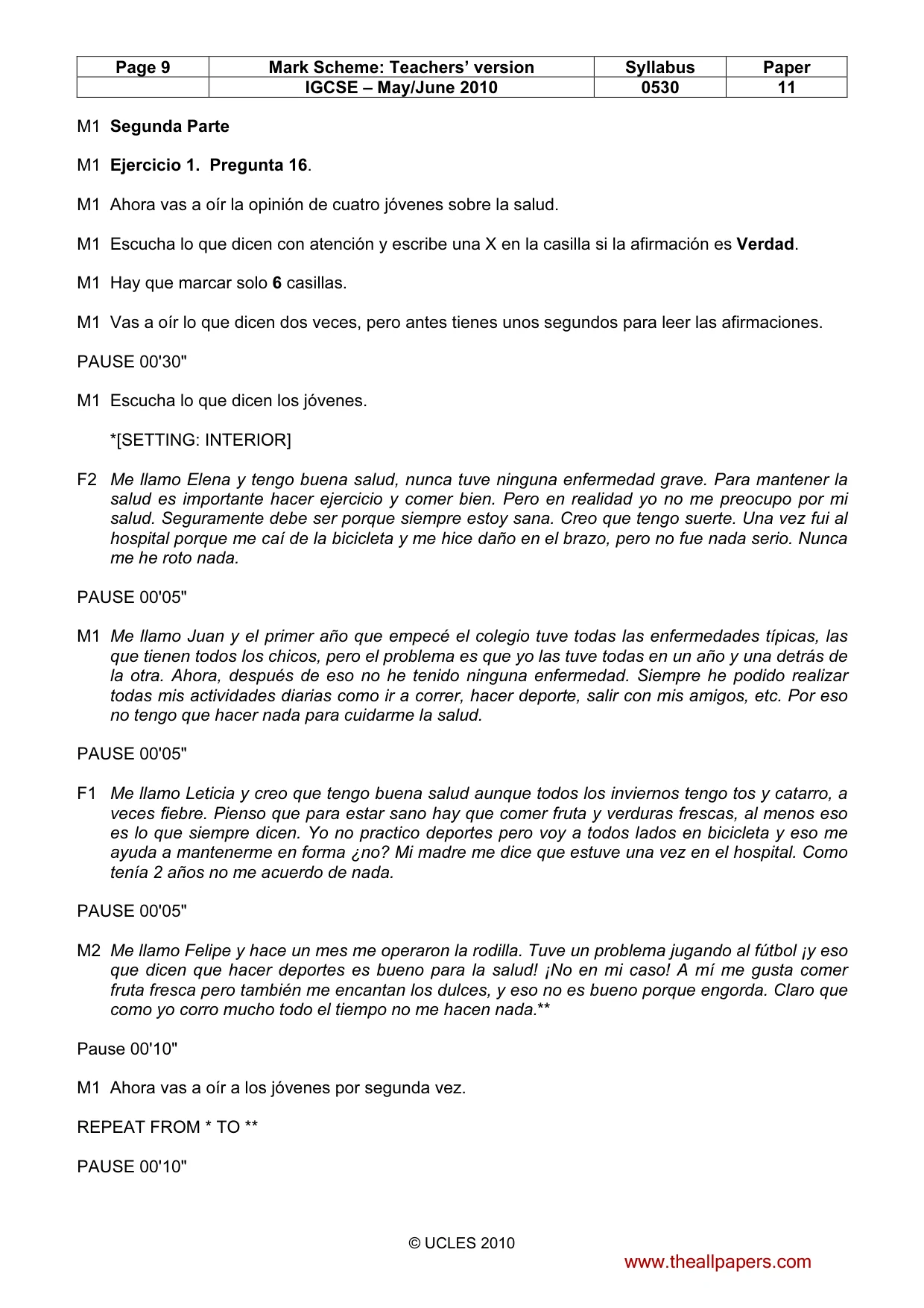 Mark scheme, page 9 of 15