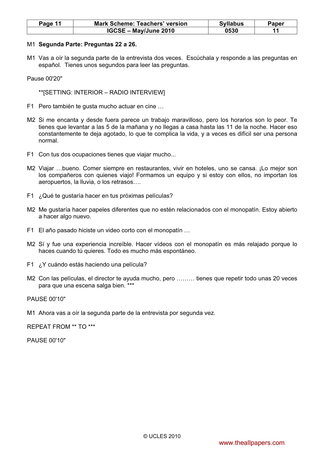 Mark scheme, page 11 of 15
