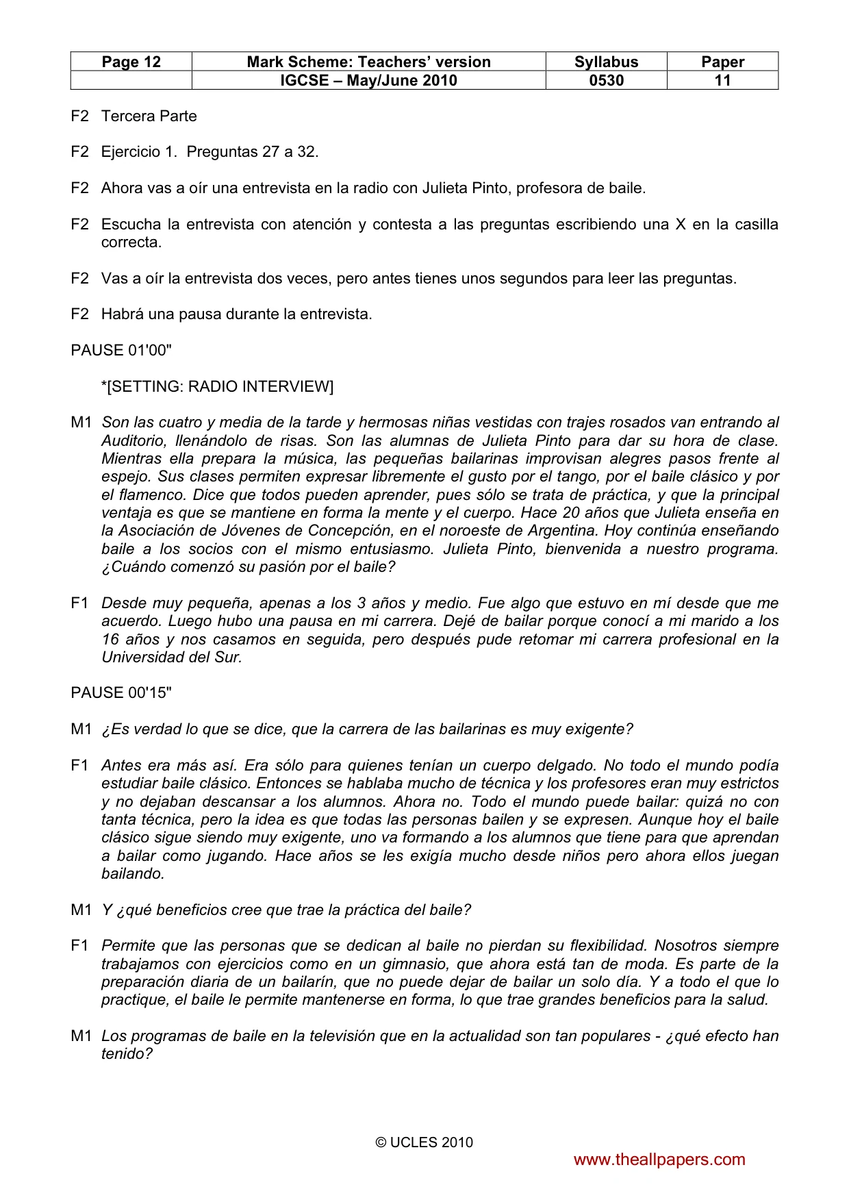 Mark scheme, page 12 of 15