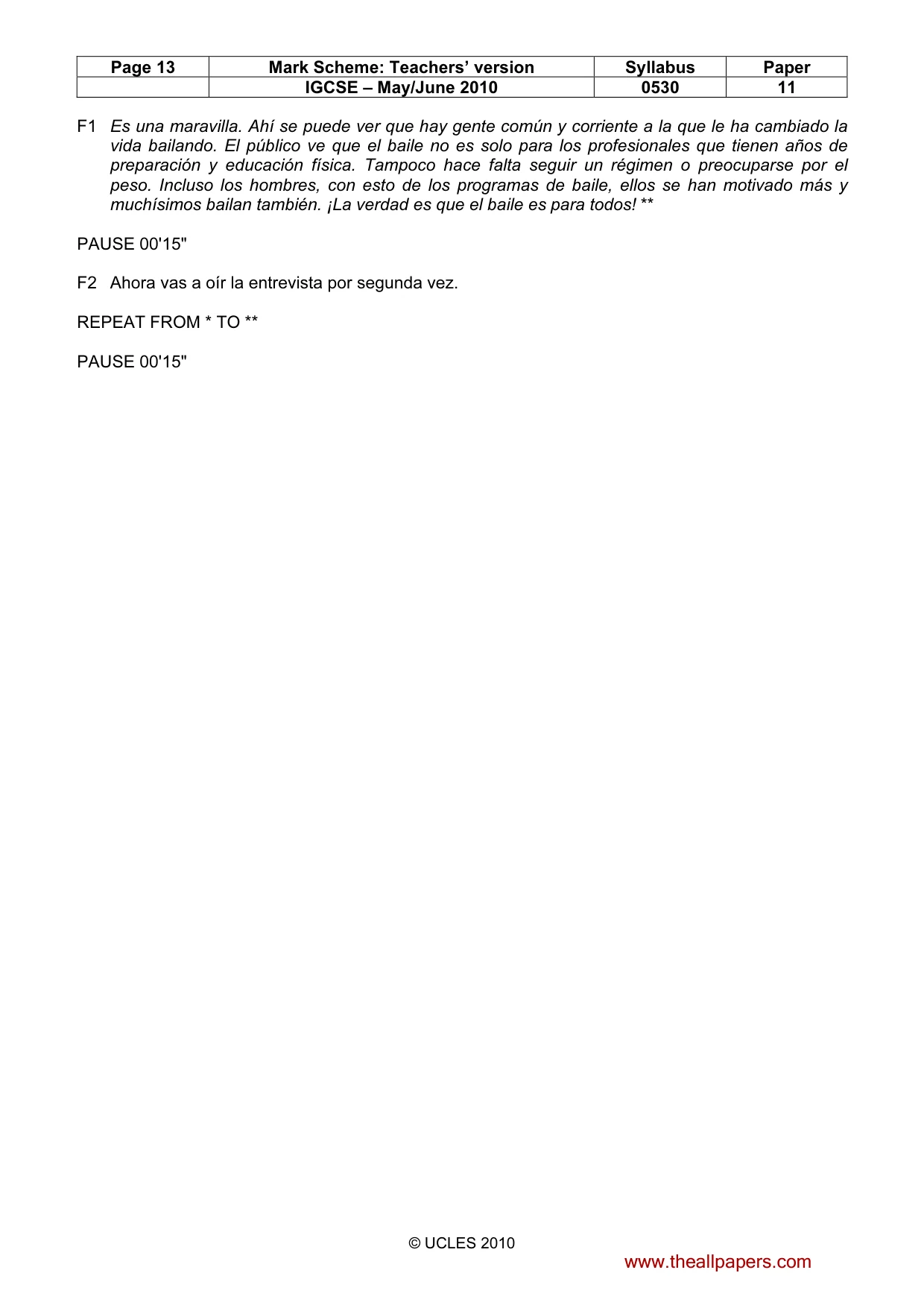 Mark scheme, page 13 of 15