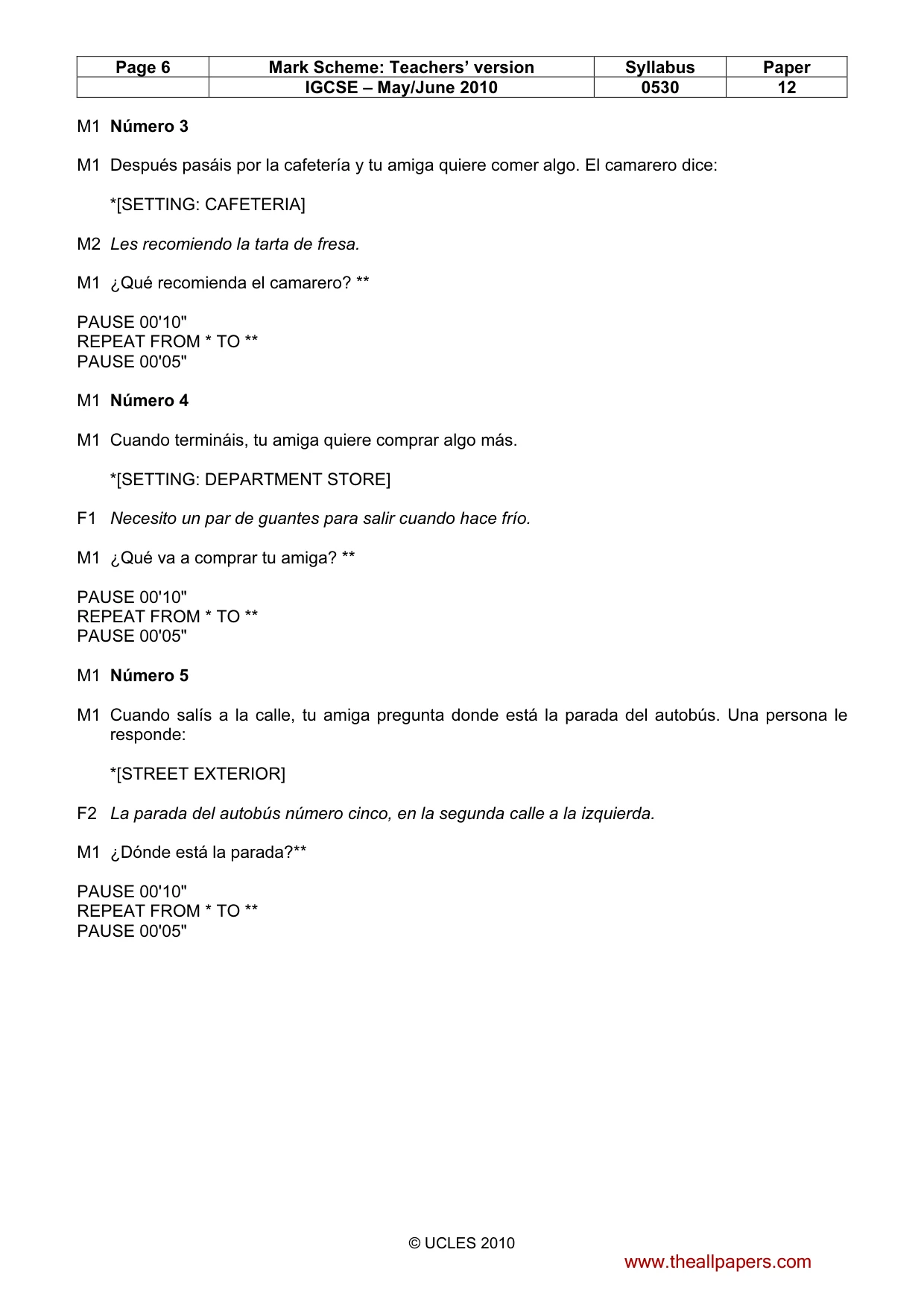 Mark scheme, page 6 of 15