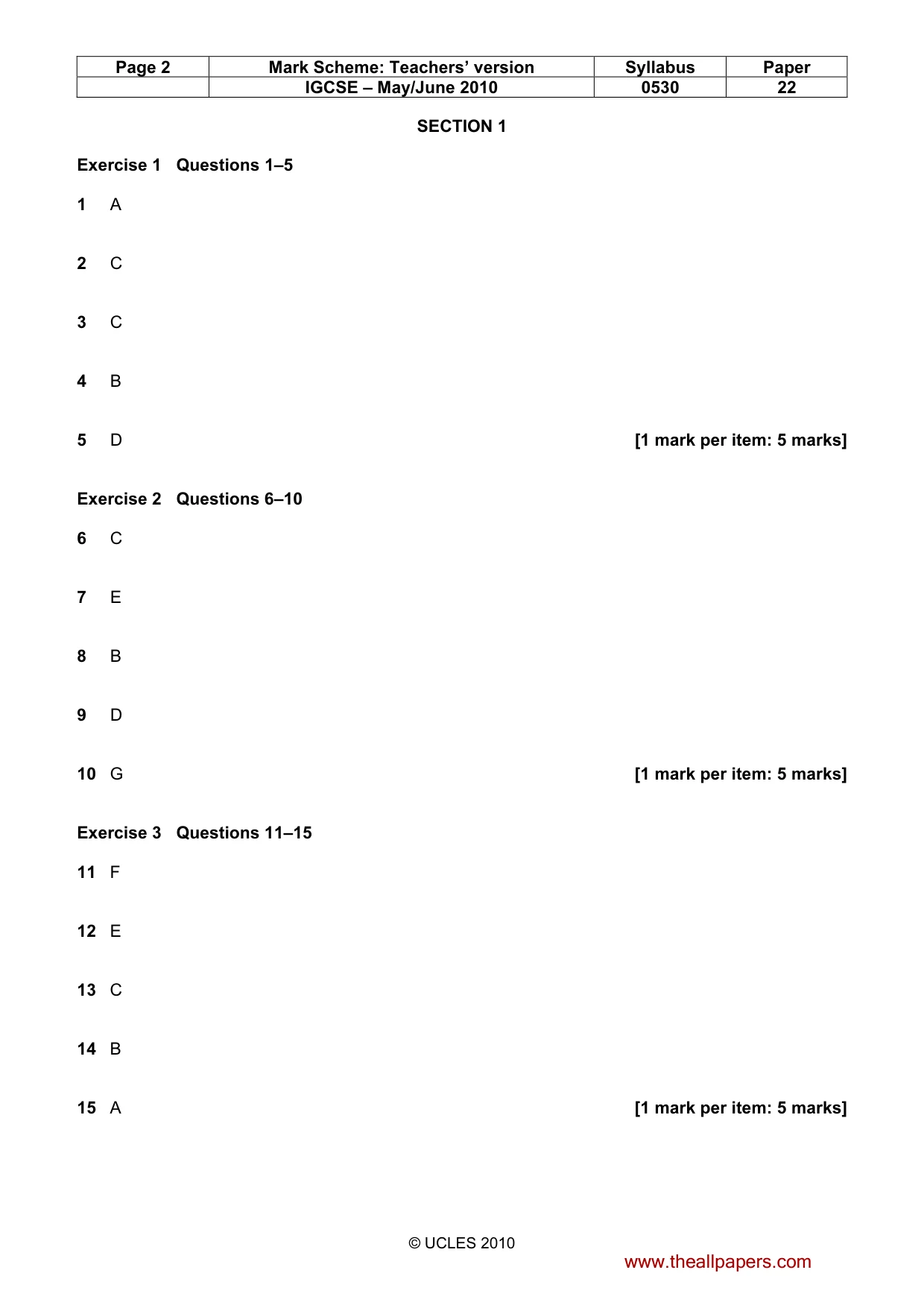 Mark scheme, page 2 of 11