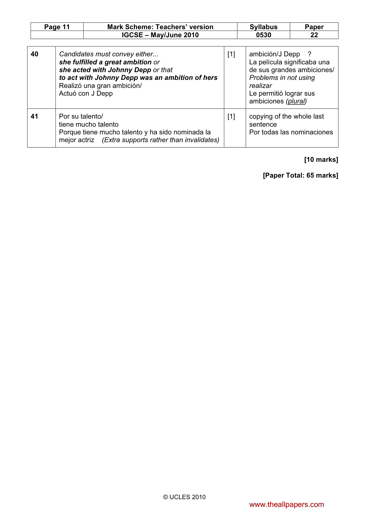 Mark scheme, page 11 of 11