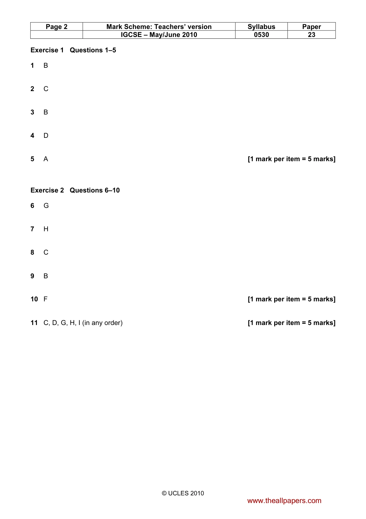 Mark scheme, page 2 of 10
