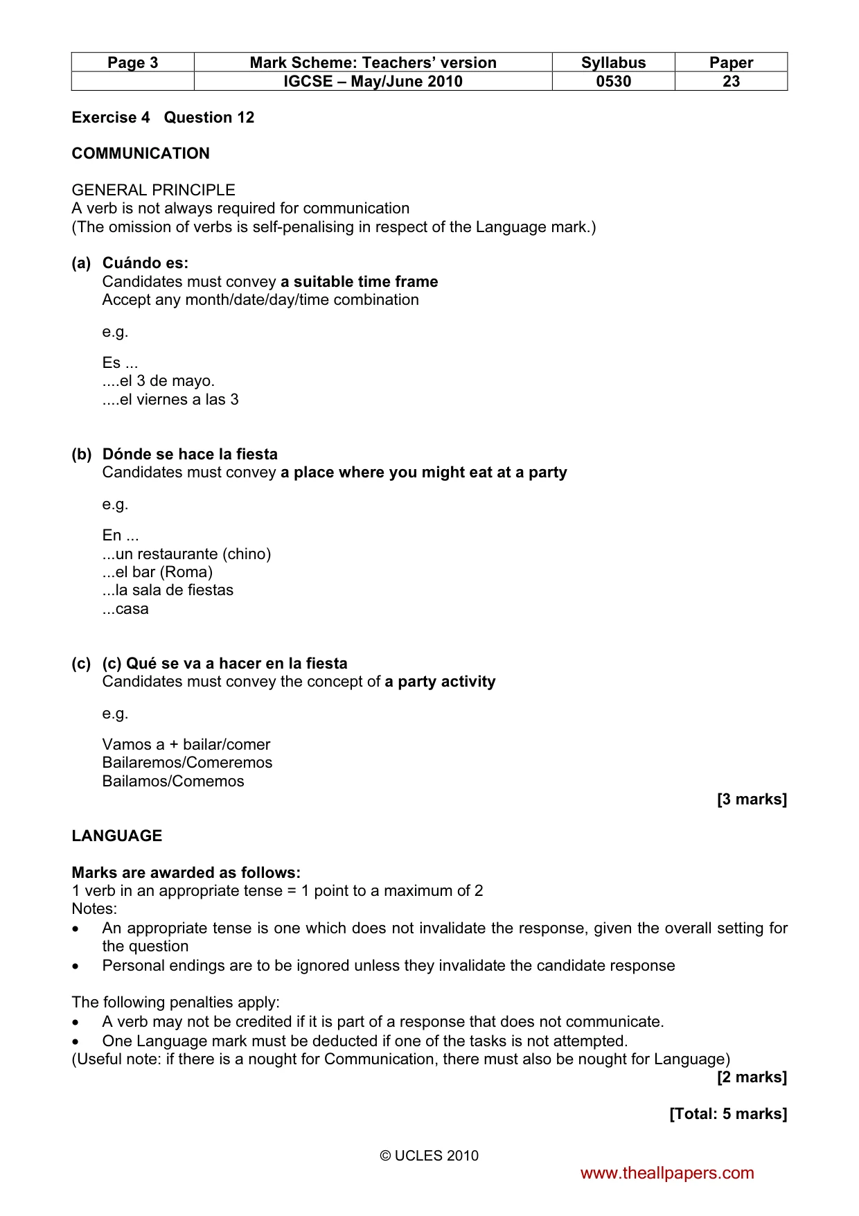 Mark scheme, page 3 of 10