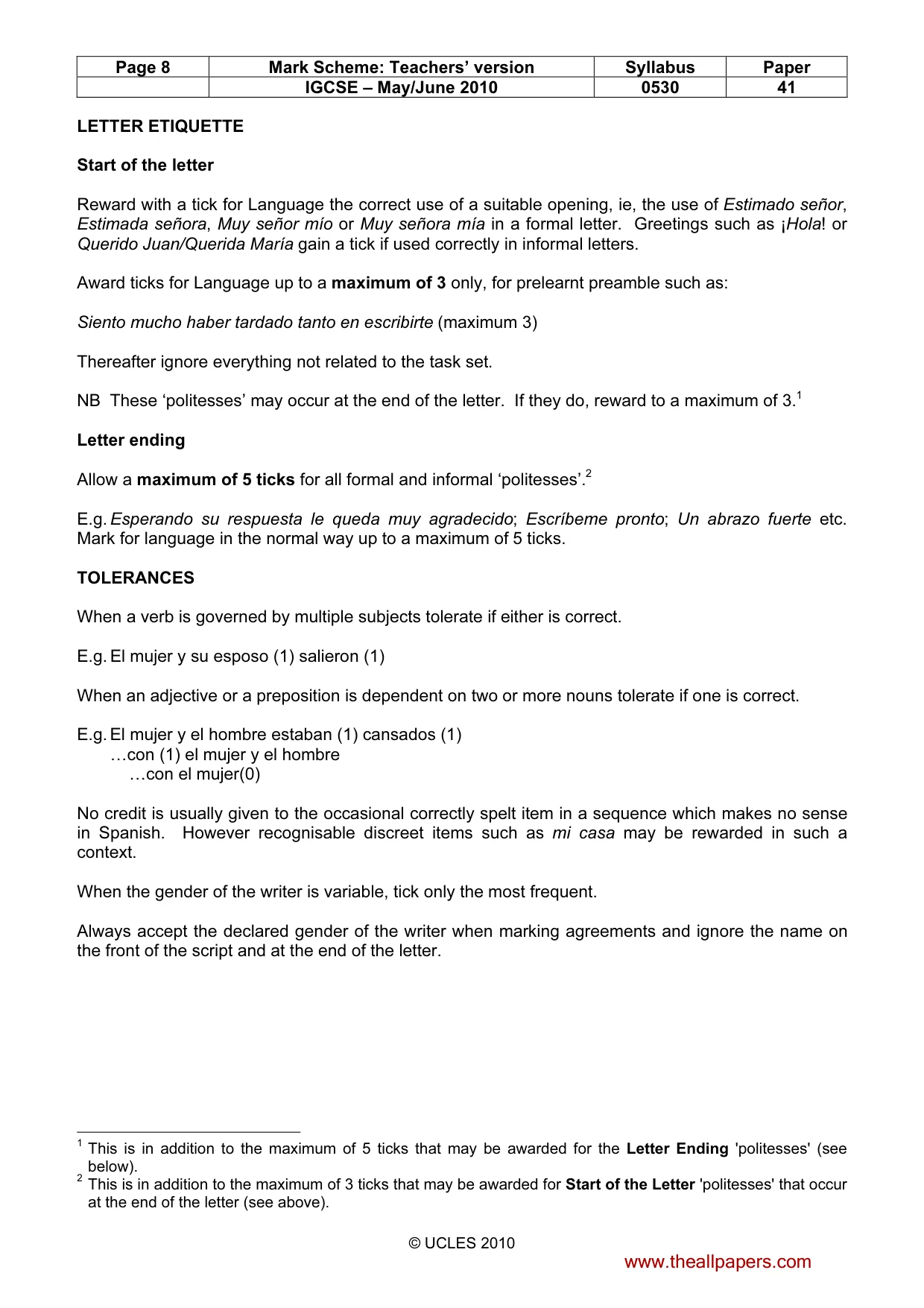 Mark scheme, page 8 of 18