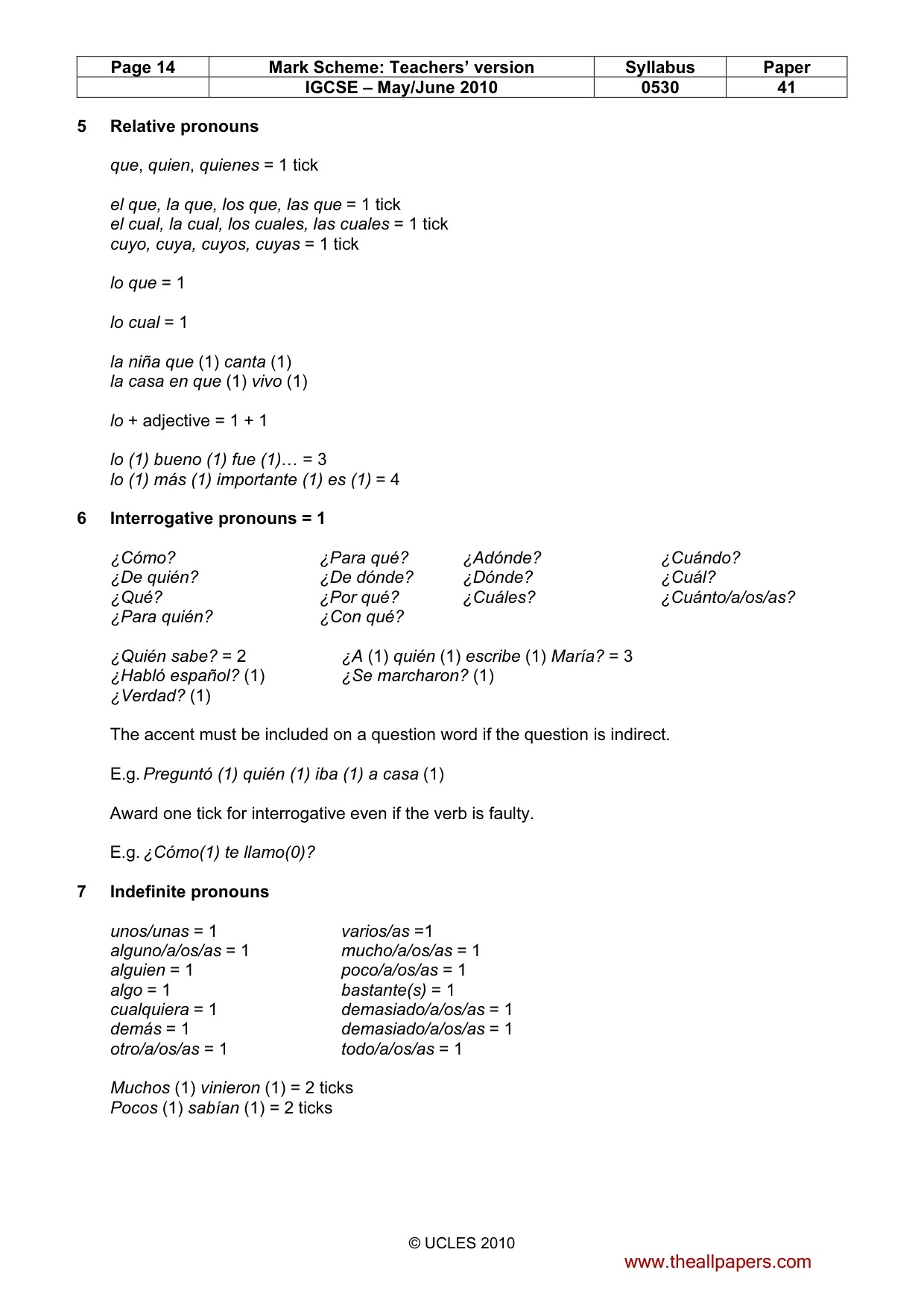Mark scheme, page 14 of 18