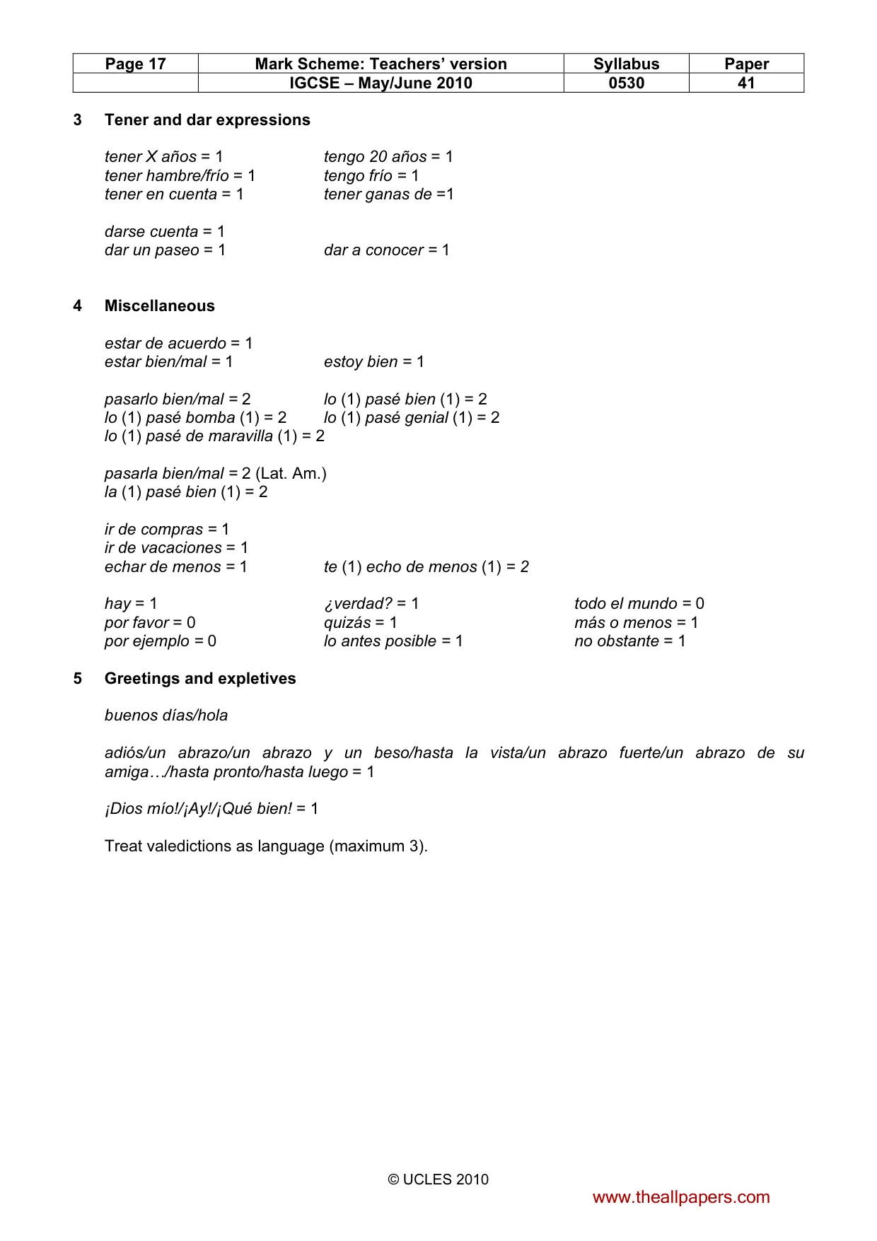 Mark scheme, page 17 of 18