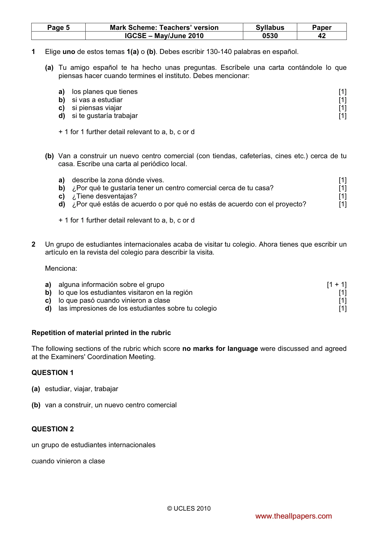 Mark scheme, page 5 of 17
