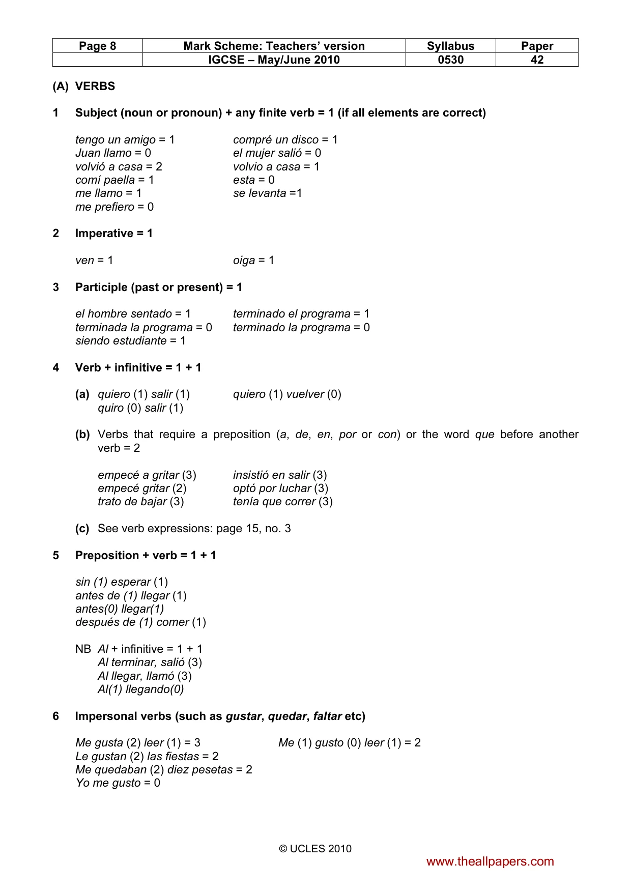 Mark scheme, page 8 of 17