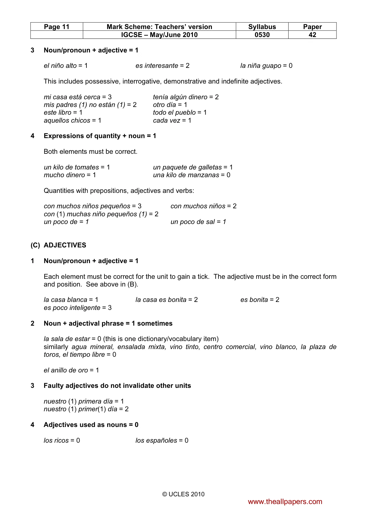 Mark scheme, page 11 of 17