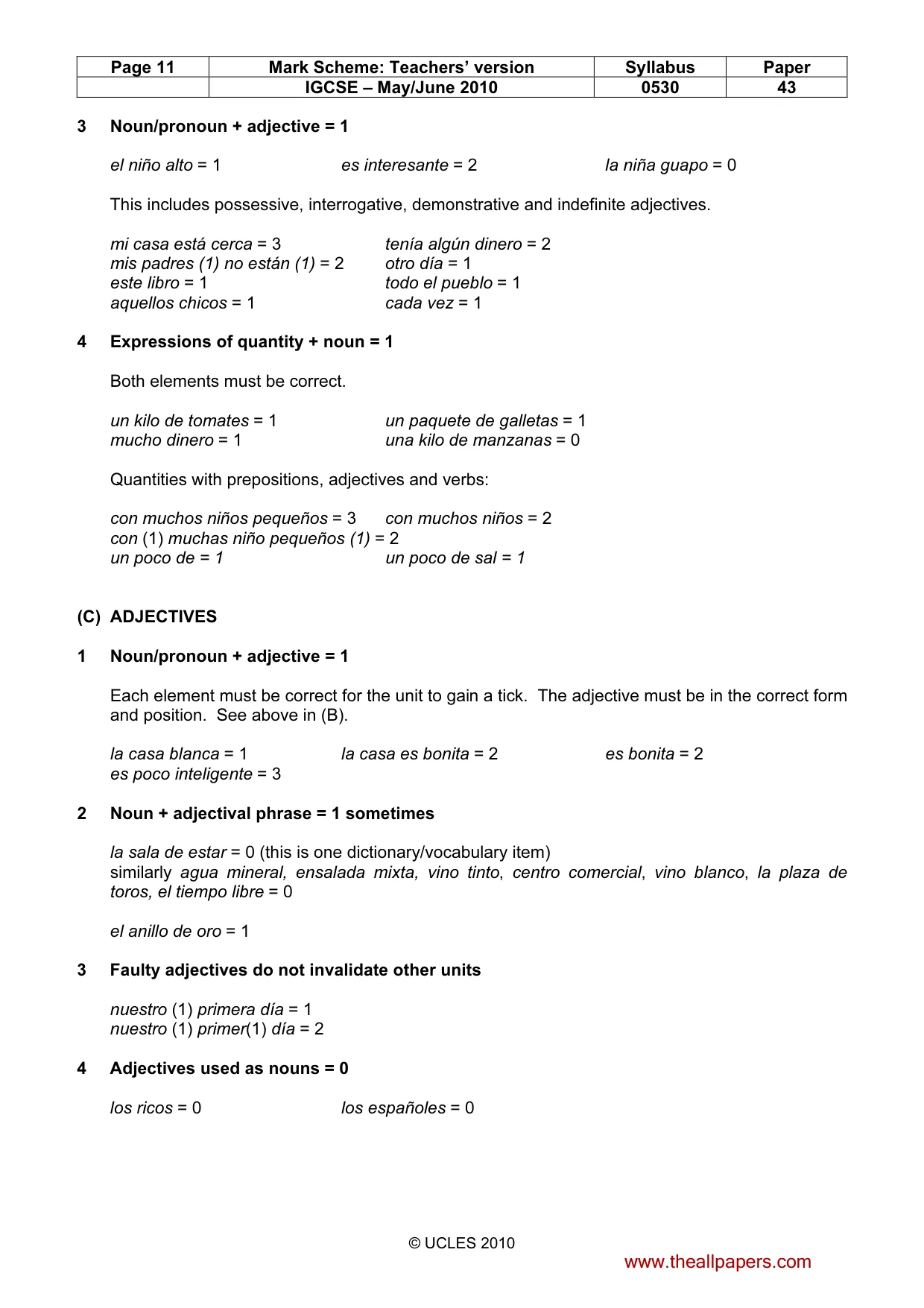 Mark scheme, page 11 of 17