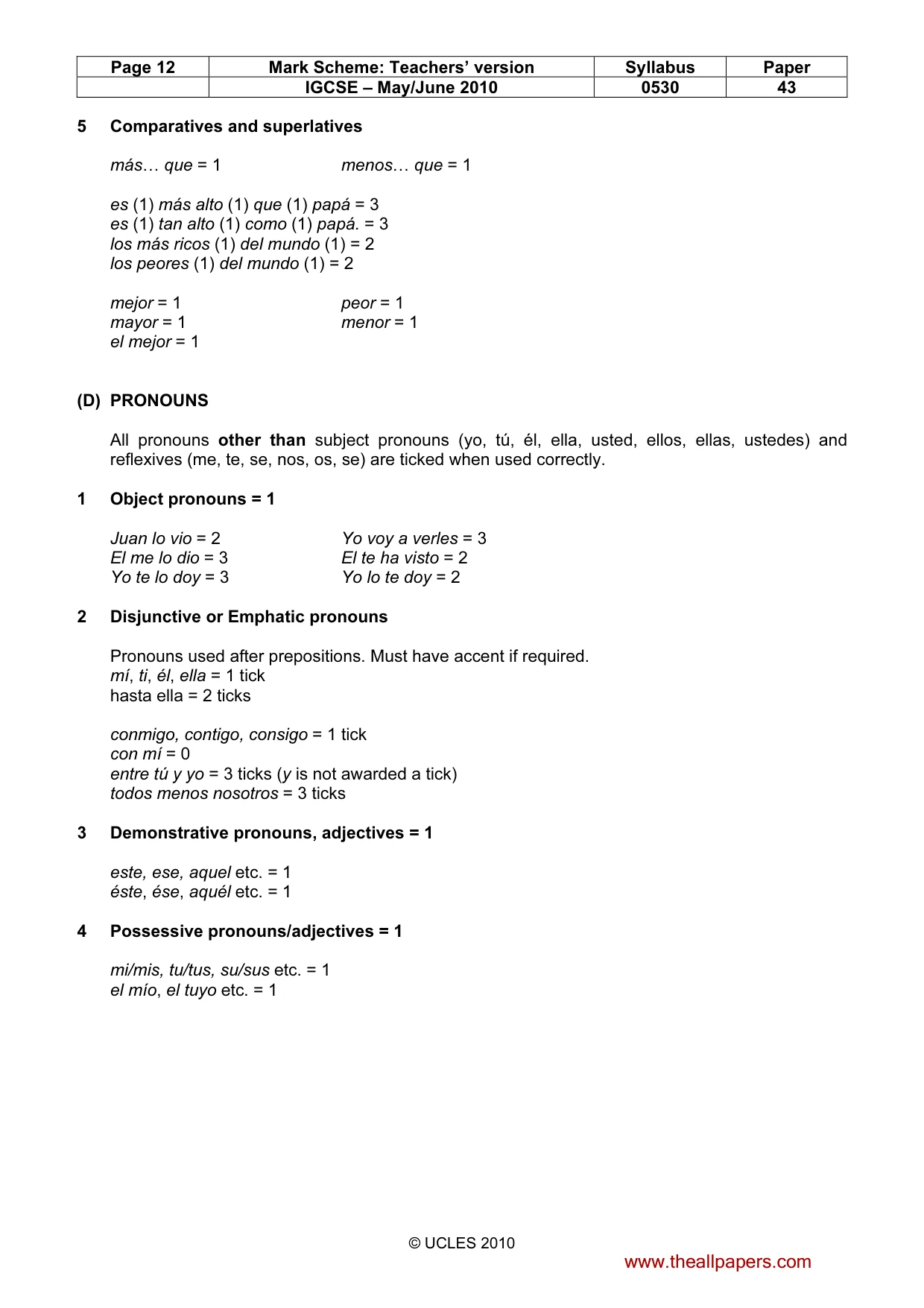 Mark scheme, page 12 of 17