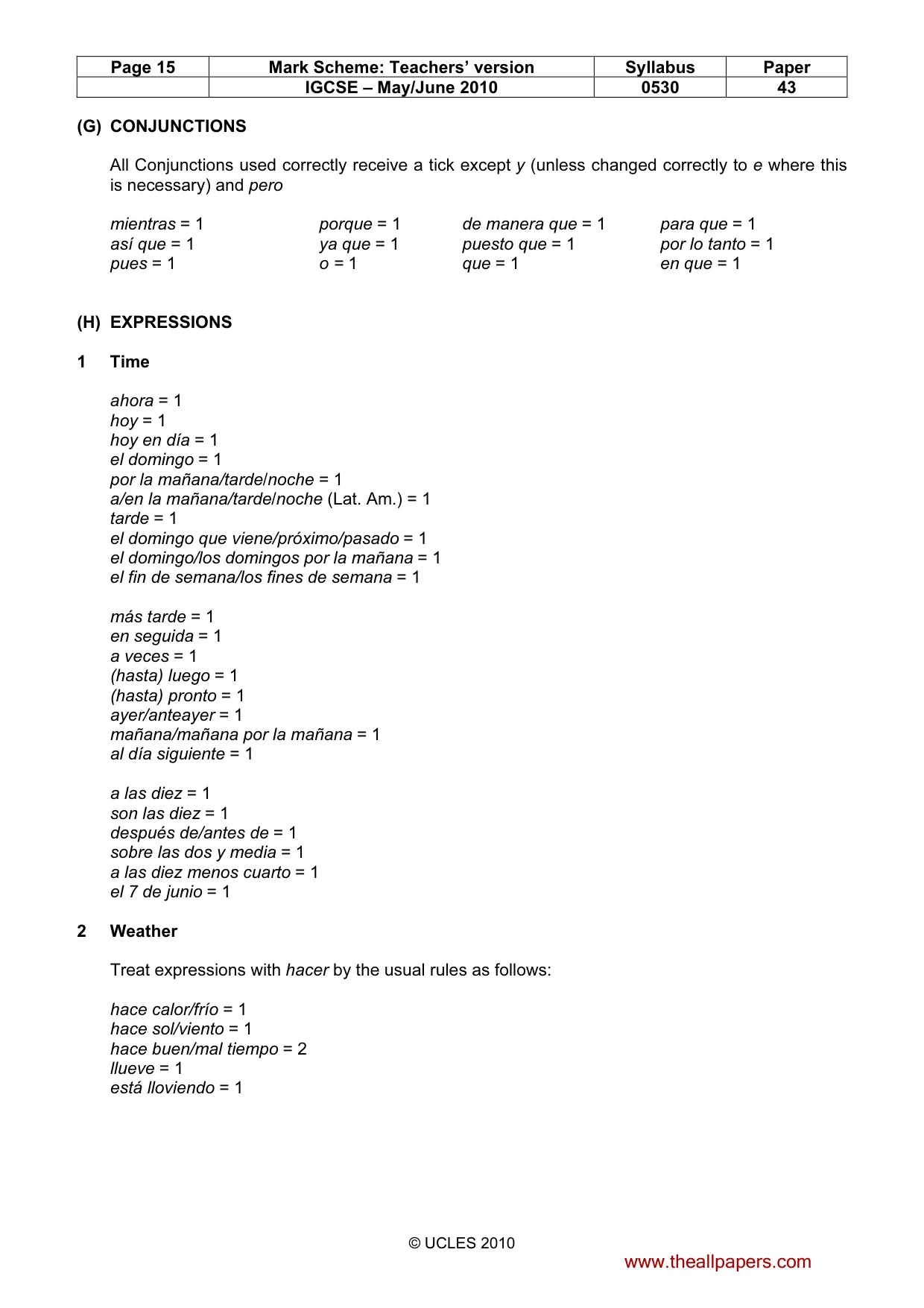 Mark scheme, page 15 of 17