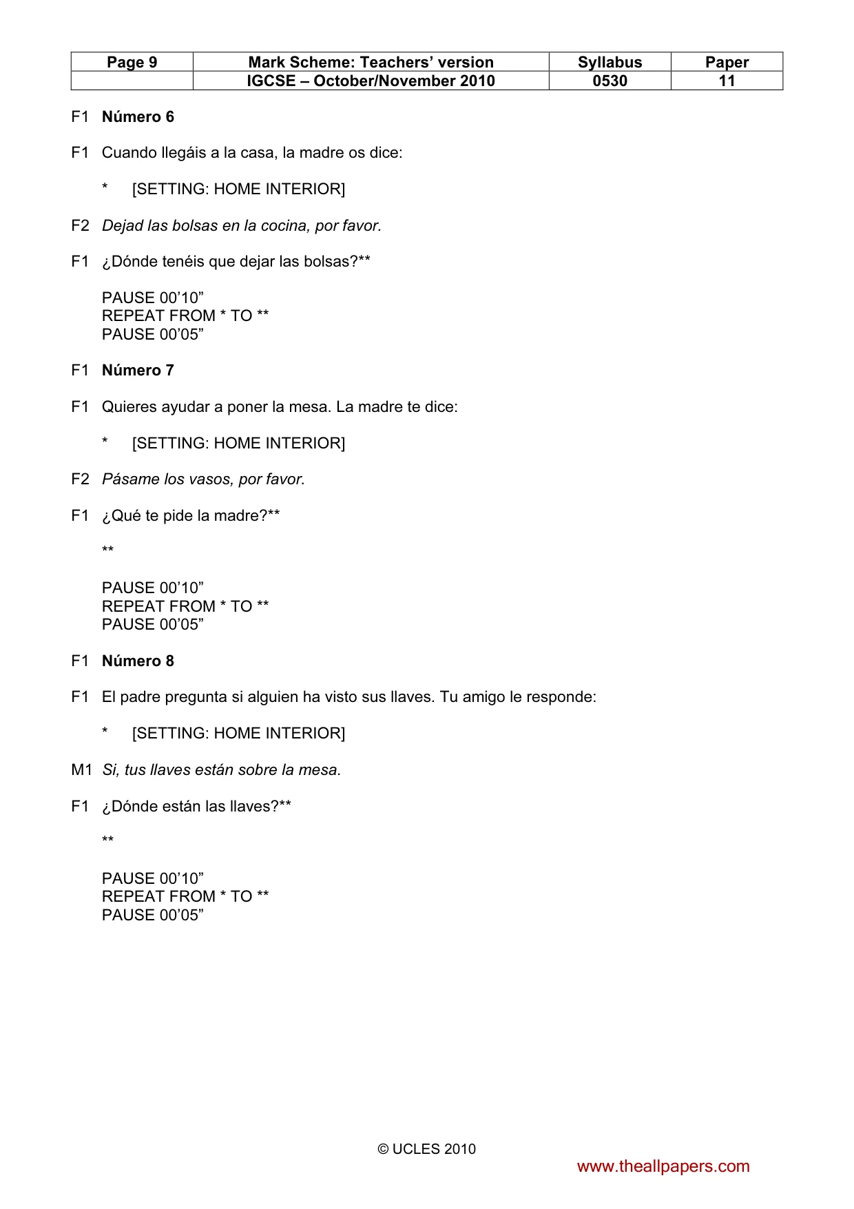 Mark scheme, page 9 of 17