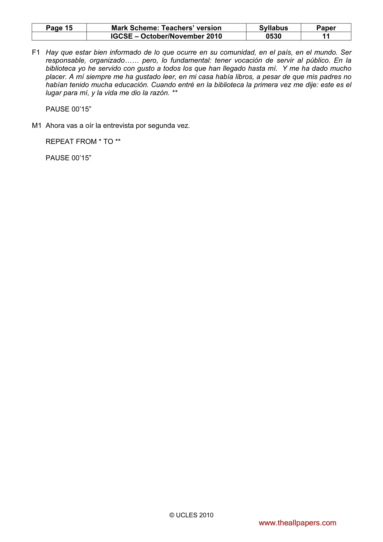 Mark scheme, page 15 of 17