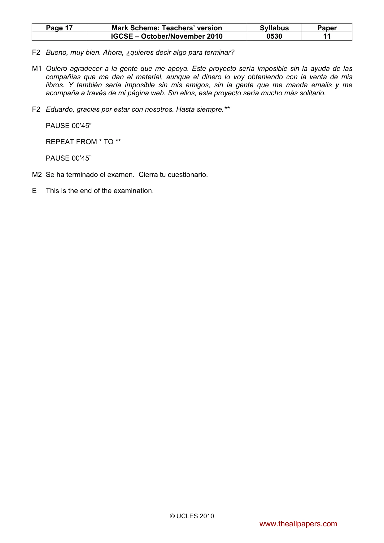 Mark scheme, page 17 of 17