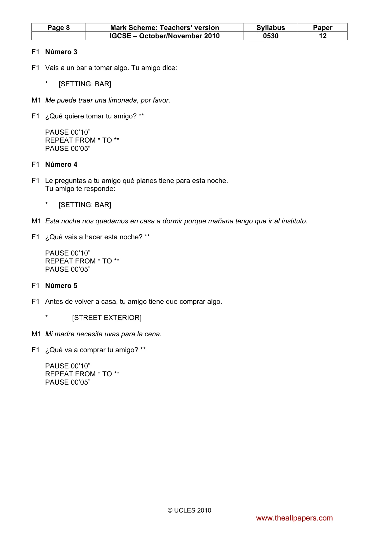 Mark scheme, page 8 of 17