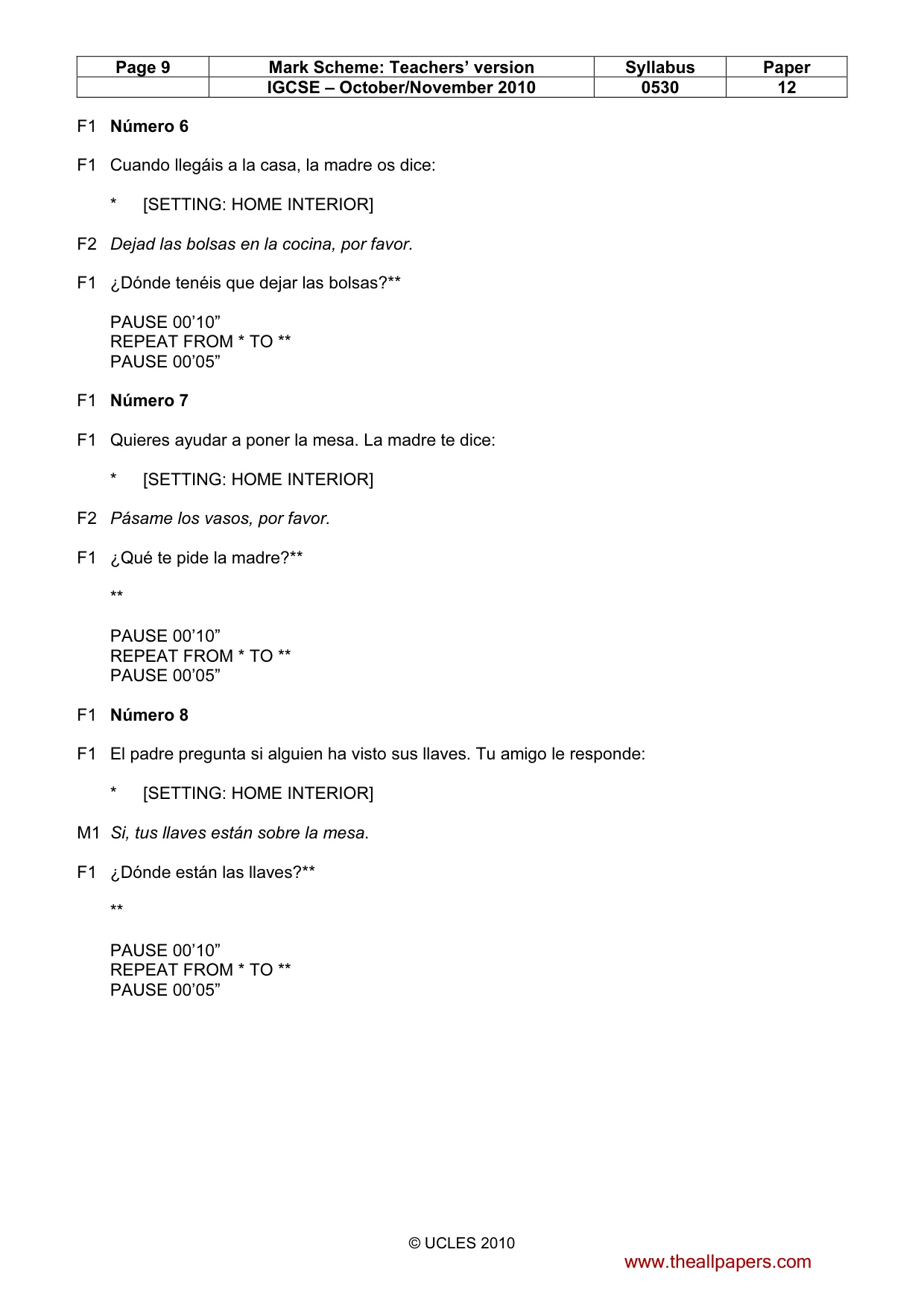 Mark scheme, page 9 of 17