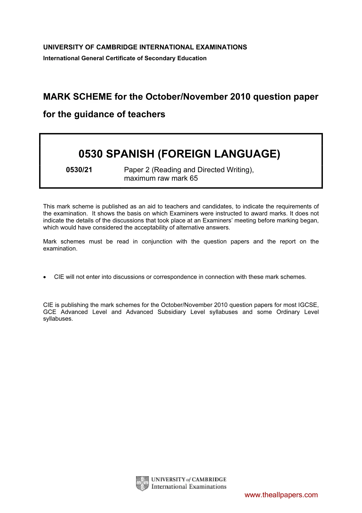Mark scheme, page 1 of 11