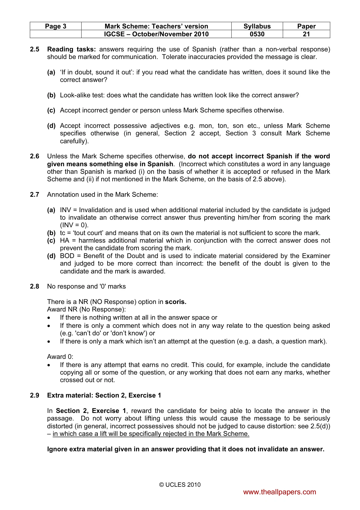 Mark scheme, page 3 of 11