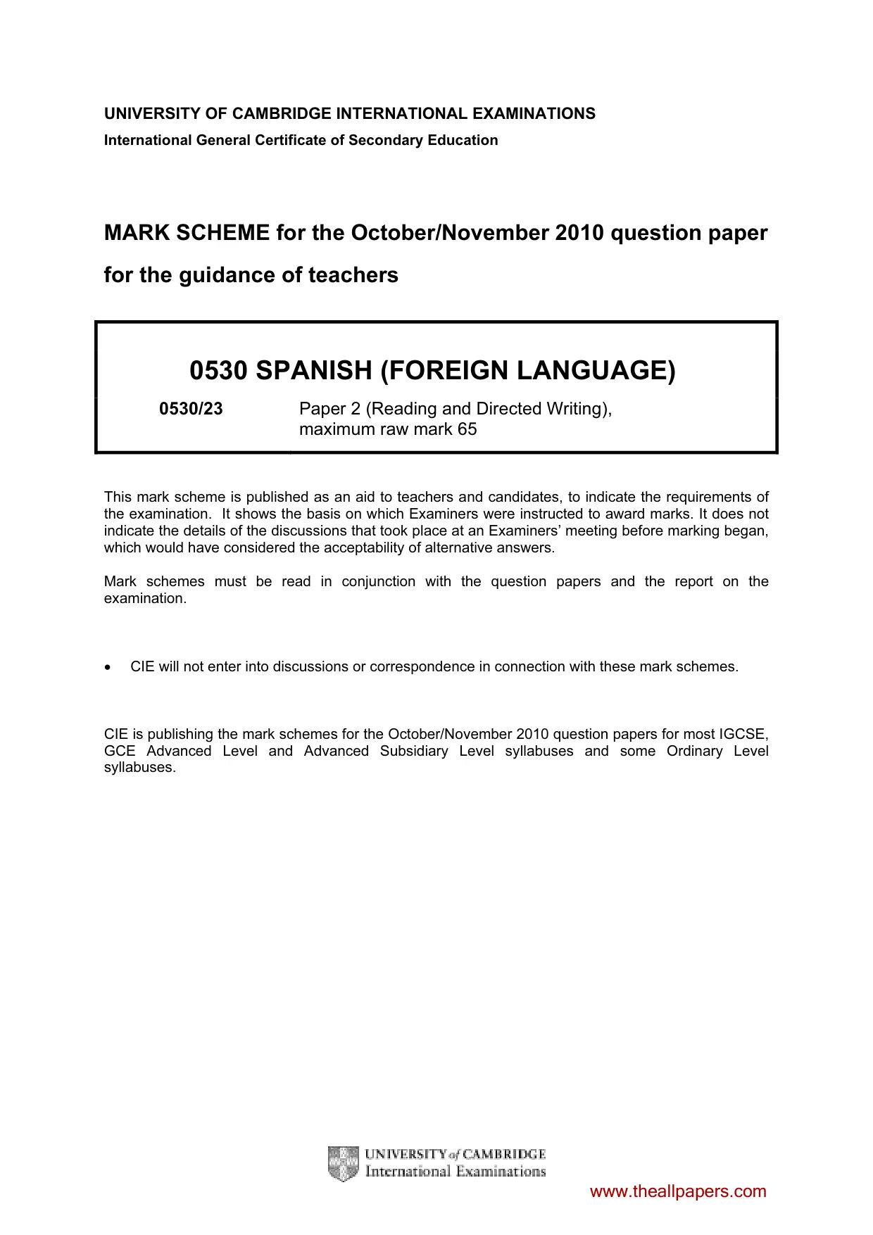 Mark scheme, page 1 of 11