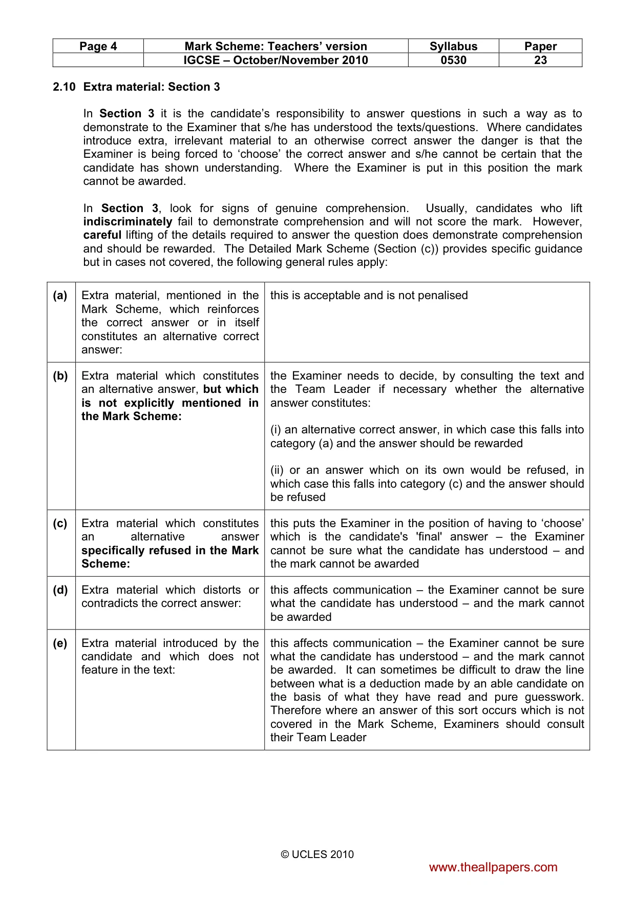 Mark scheme, page 4 of 11