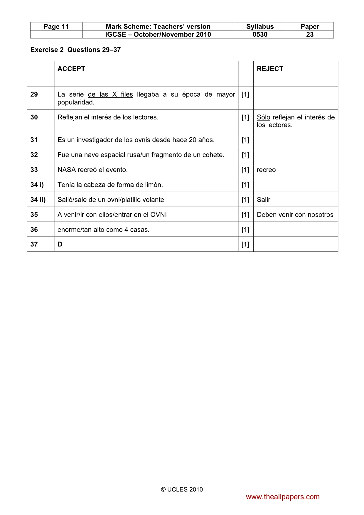 Mark scheme, page 11 of 11