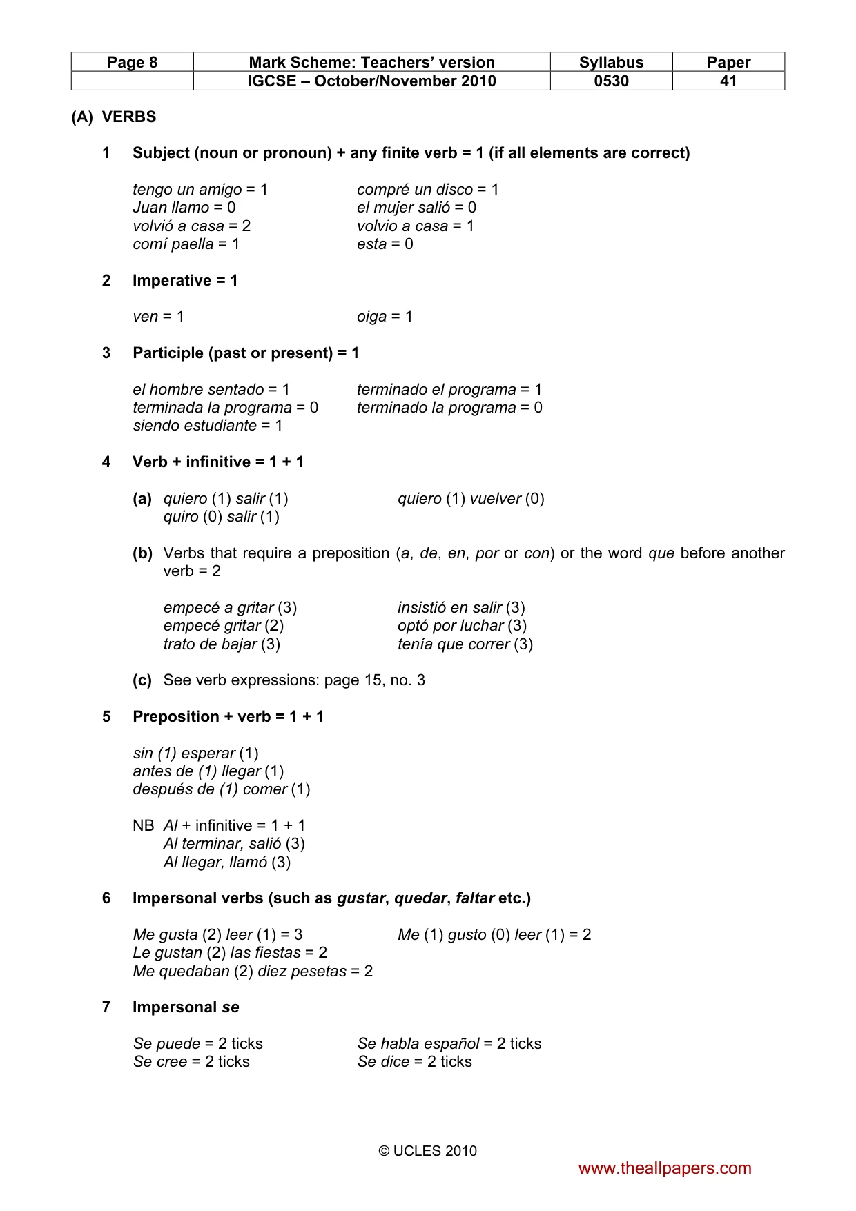 Mark scheme, page 8 of 16